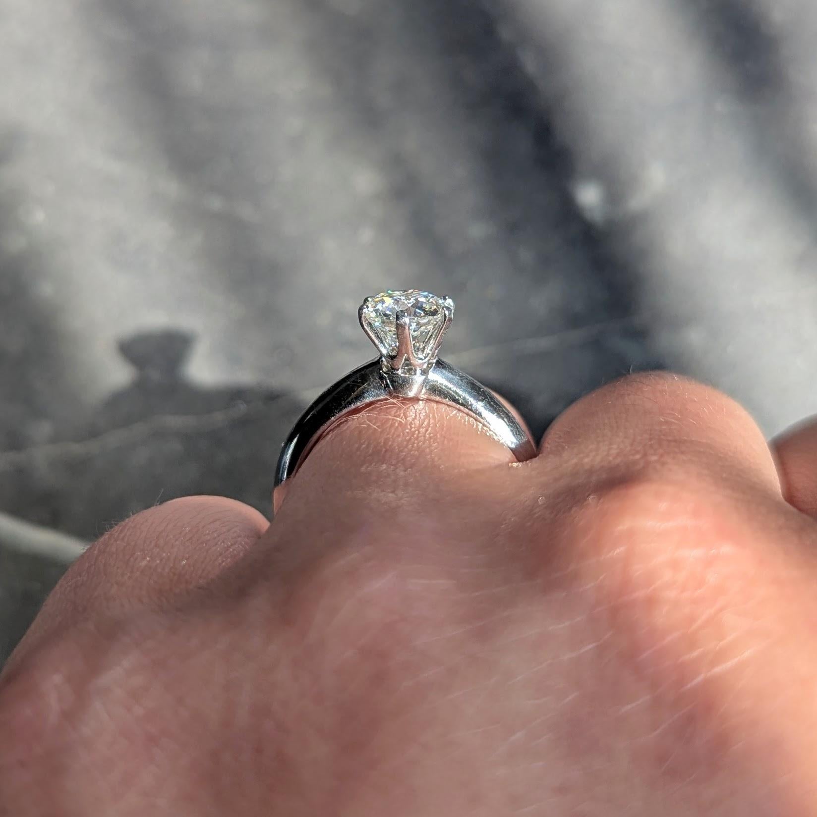 Tiffany & Co. Round Brilliant Cut Diamond Platinum Solitaire Engagement Ring GIA