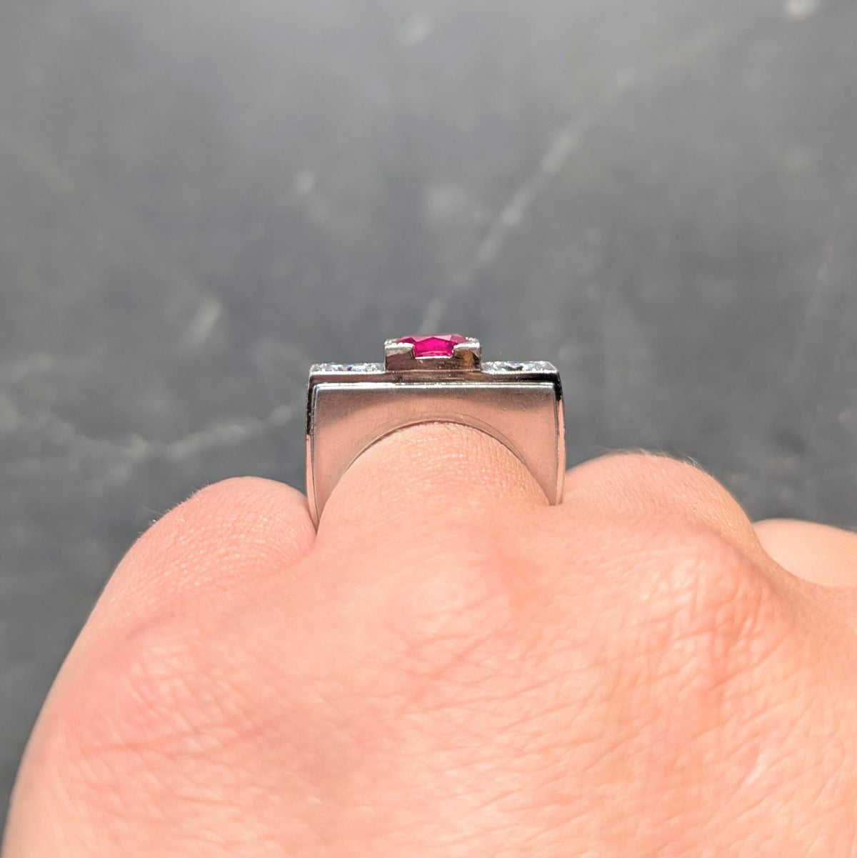 Art Deco 2.28 CTW No Heat Burma Ruby Diamond Platinum Vintage Ring GIA