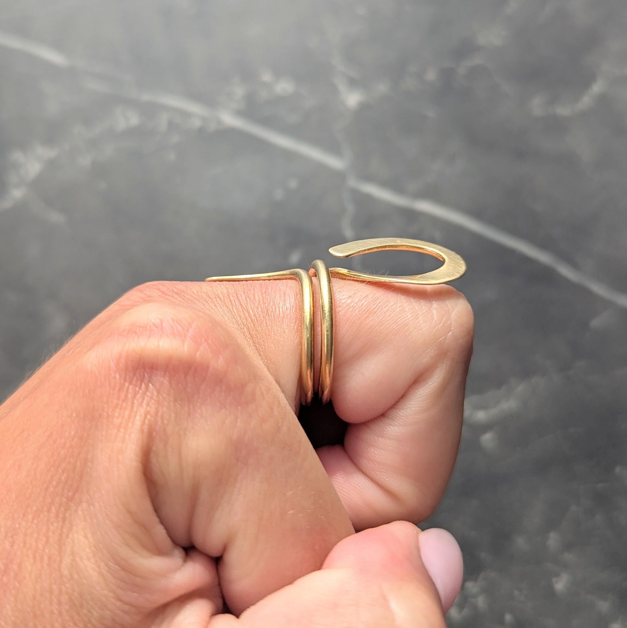 Cartier Dinh Van 1970's 18 Karat Yellow Gold Vintage Ankh Wrap Ring