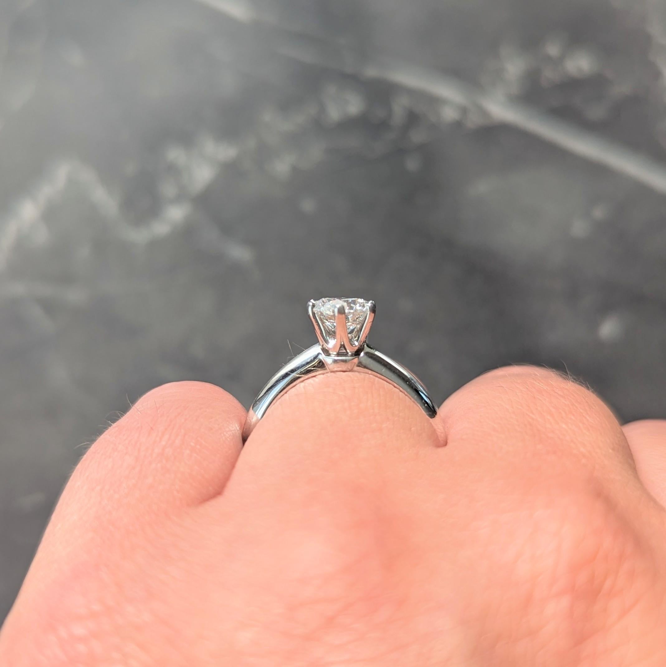 Tiffany & Co. Contemporary 0.90 CTW Diamond Platinum Solitaire Engagement Ring