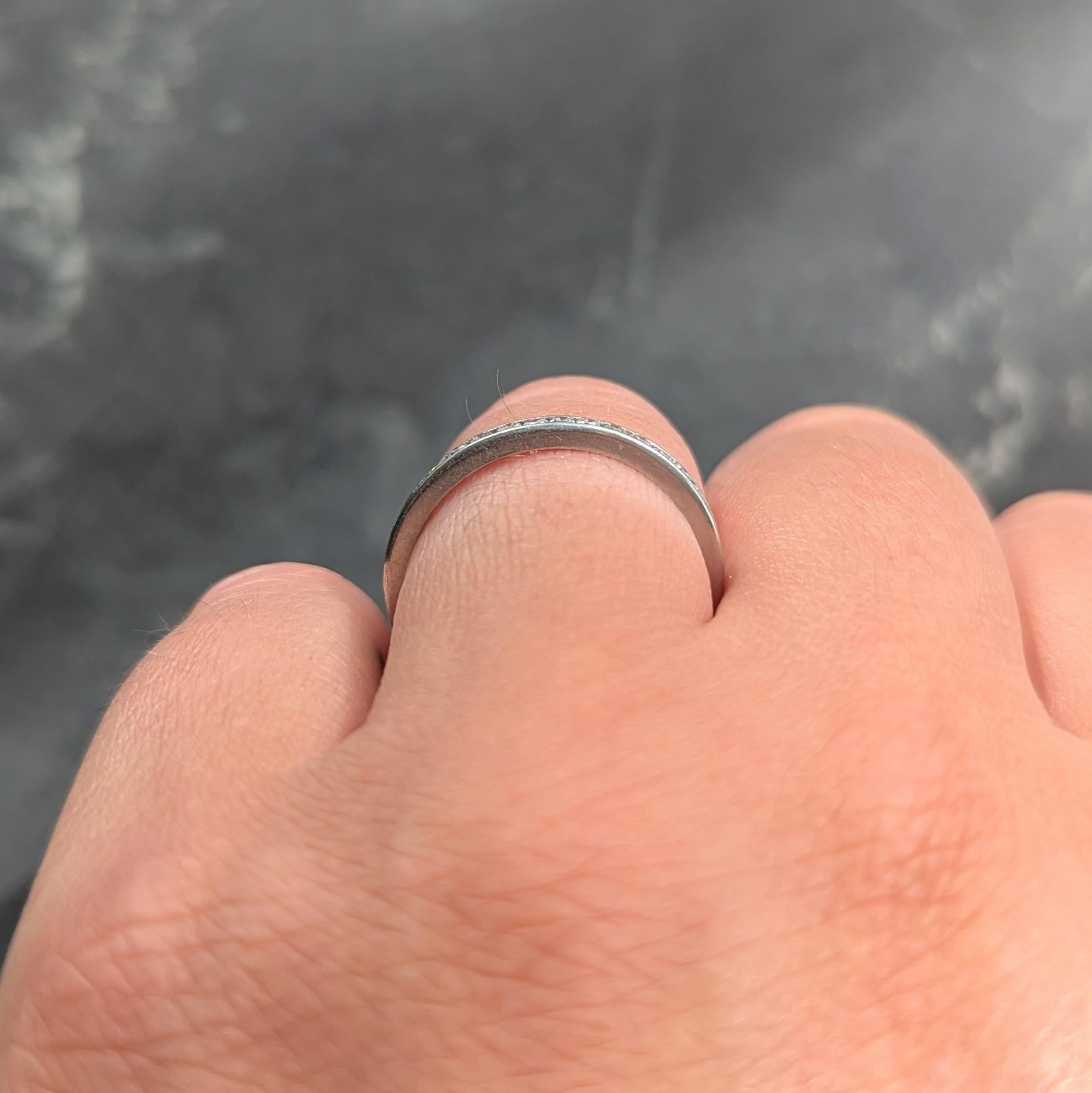 Art Deco 0.60 CTW Diamond Platinum Vintage Eternity Channel Wedding Band Ring