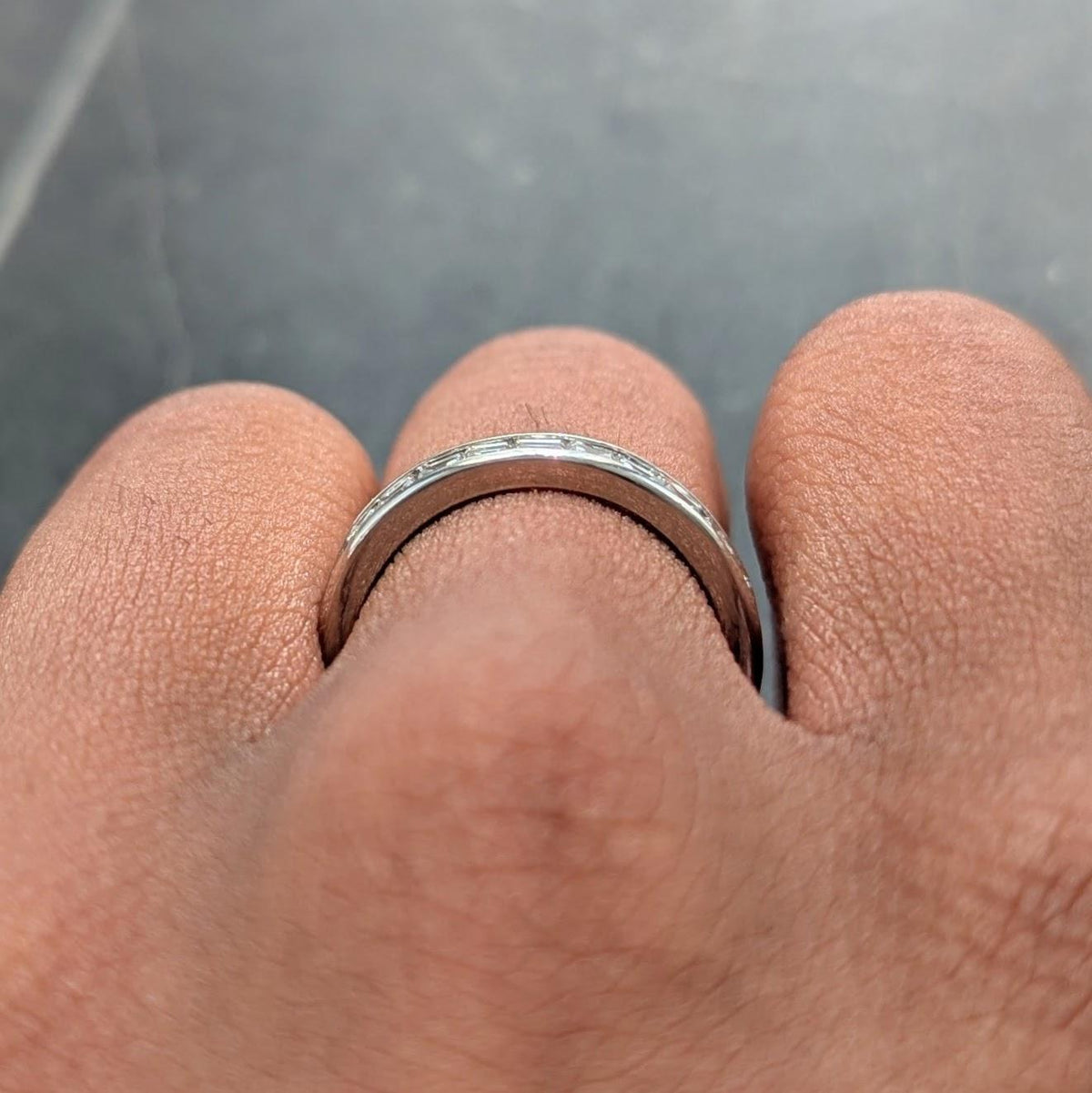 Tiffany & Co. Mid-Century 2.50 CTW Diamond Platinum Vintage Wedding Band Ring
