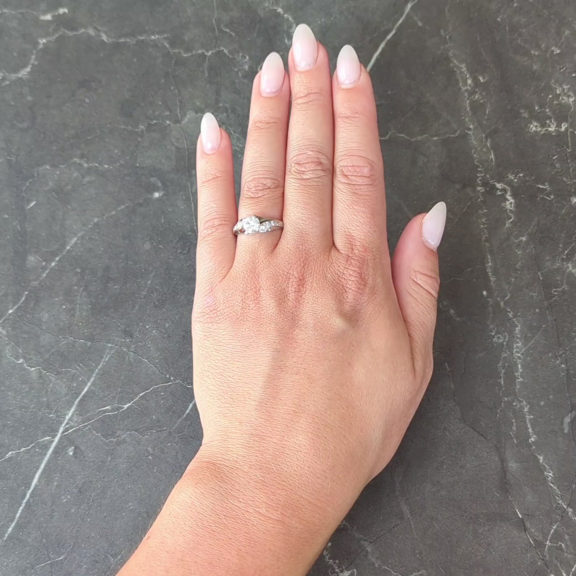 Mid-Century 1.08 CTW Diamond Platinum Vintage Bypass Engagement Ring