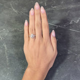 1.38 CTW Fancy Pink Pear Cut Diamond 18 Karat White Gold Halo Engagement Ring GIA