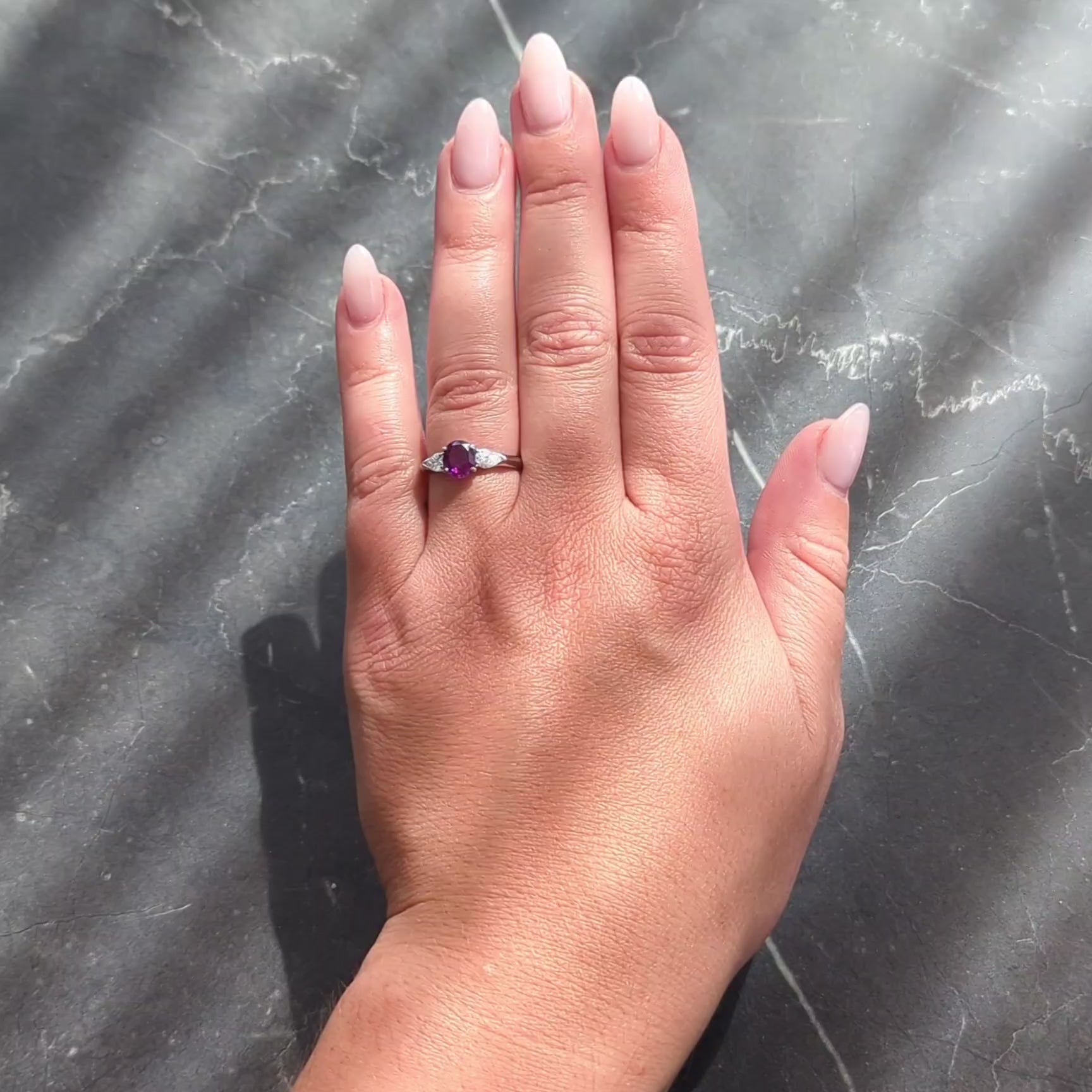 Contemporary 1.60 CTW Pink Sapphire Diamond Platinum Three Stone Ring