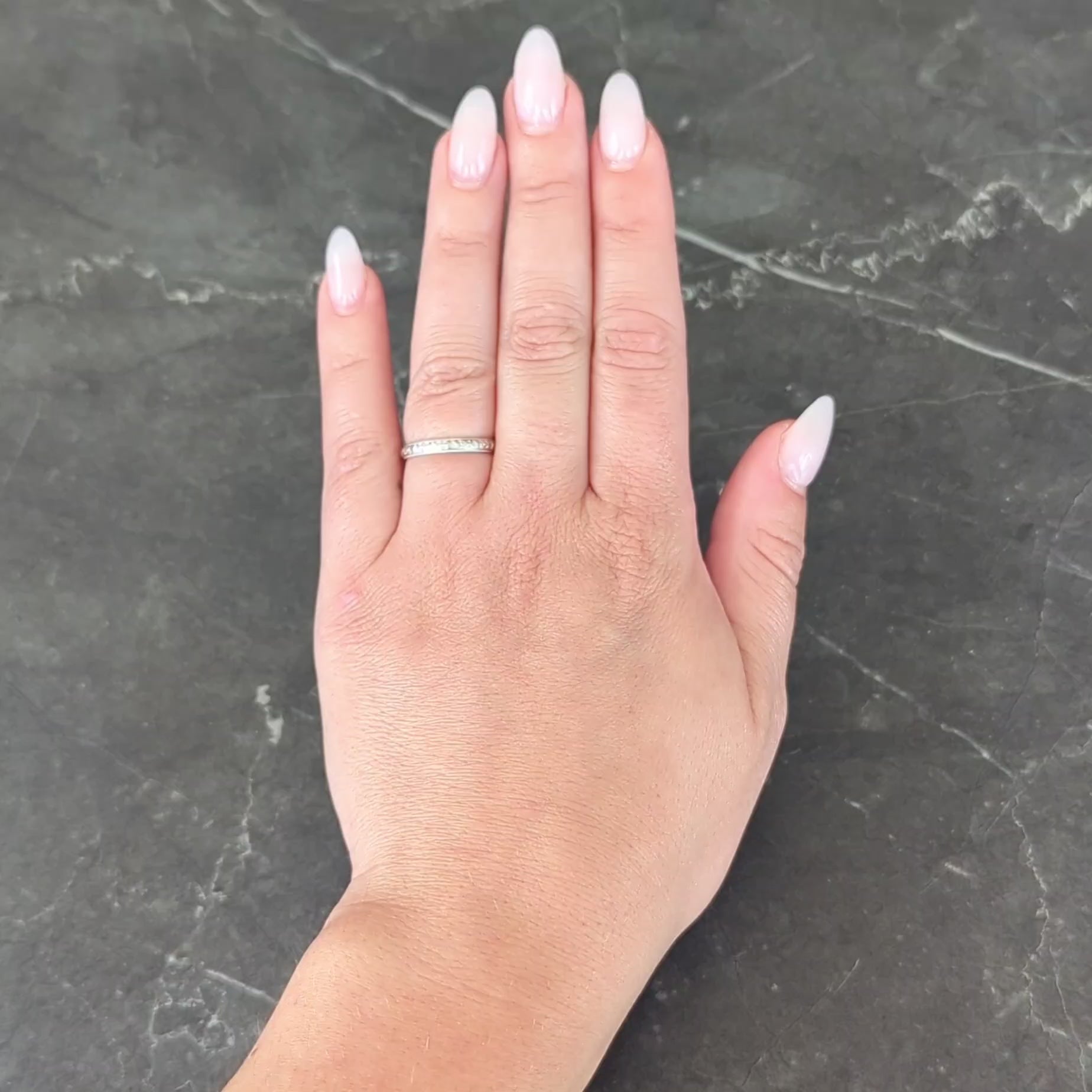 Art Deco 14 Karat White Gold Vintage Orange Blossom Wedding Band Ring