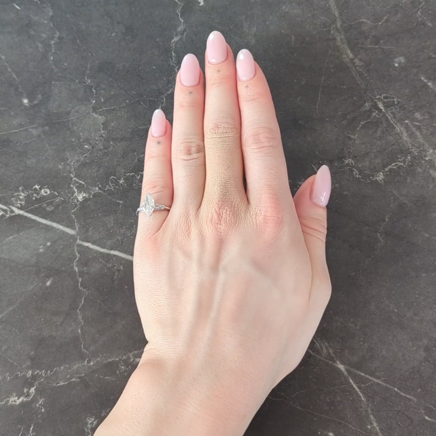 Mid-Century 1.35 CTW Marquise Cut Diamond Platinum Vintage Engagement Ring