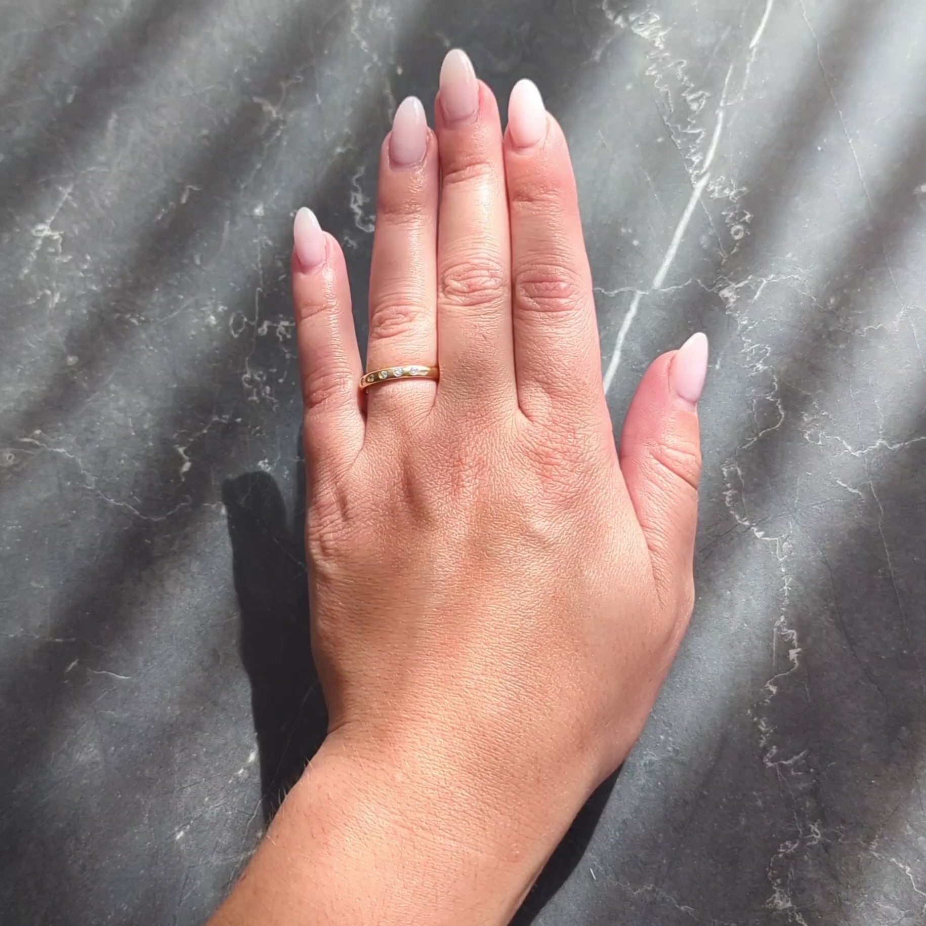 Elsa Peretti Tiffany & Co. 2000's Diamond 18K Yellow Gold Flush Set Band Ring