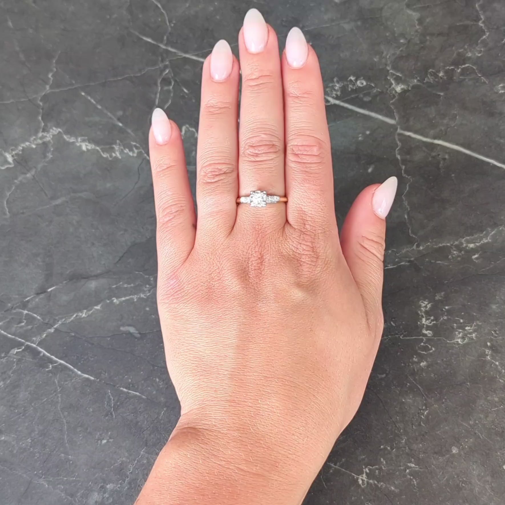 Retro 0.35 CTW Transitional Cut Diamond 14 Karat Gold Vintage Engagement Ring