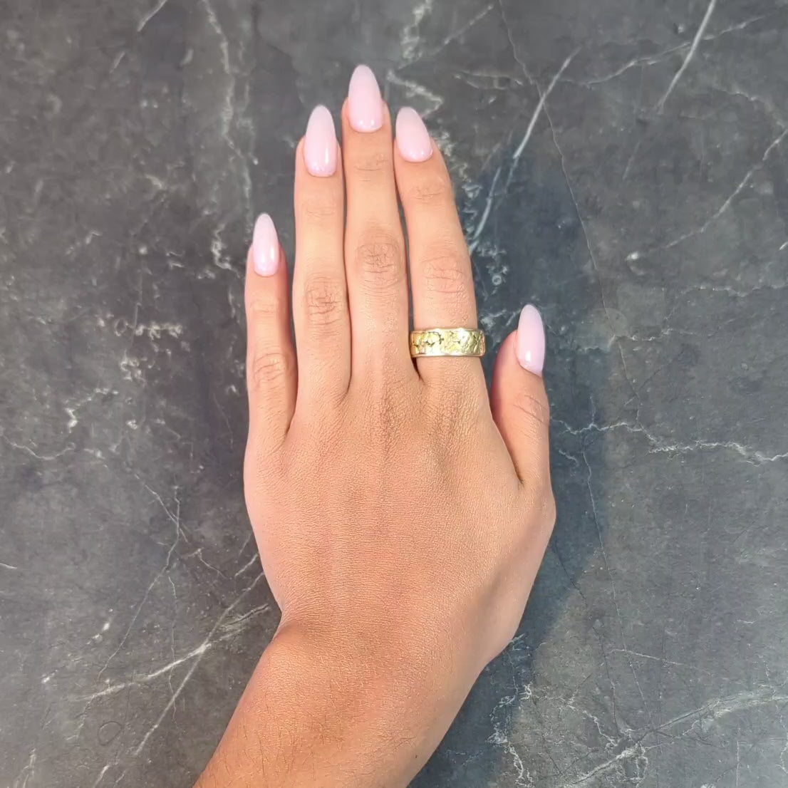1980's 14 Karat Yellow Gold Nugget Organic Vintage Band Ring