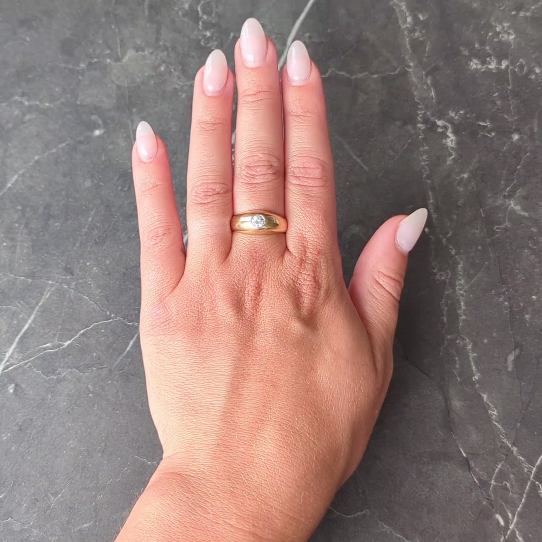 1960's Transitional Cut Diamond 14K Gold Vintage Solitaire Engagement Ring