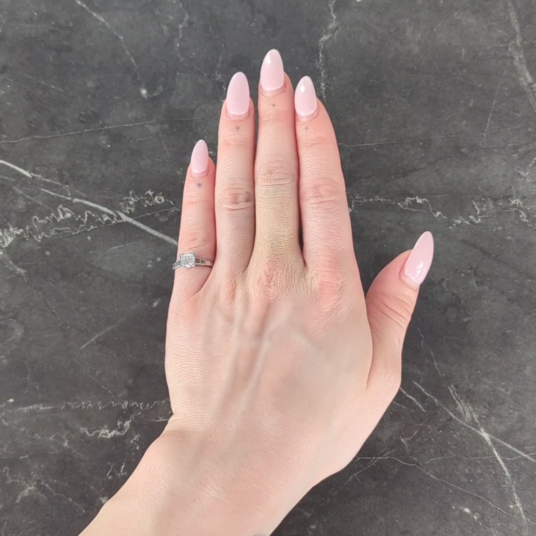 Art Deco 1932 Transitional Diamond Platinum Vintage Stepped Engagement Ring