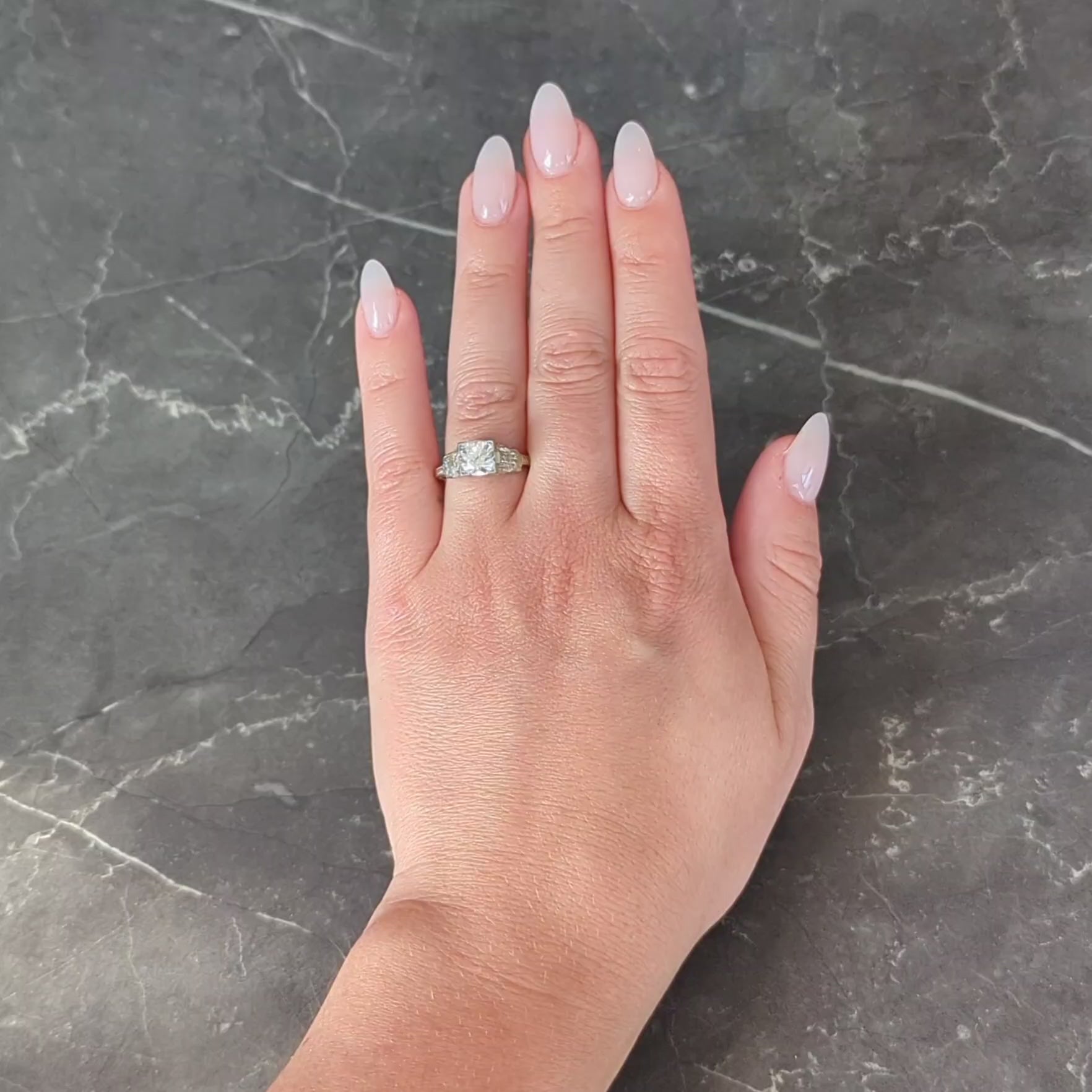 Art Deco 1.16 CTW Diamond 18 Karat Gold Vintage Orange Blossom Engagement Ring