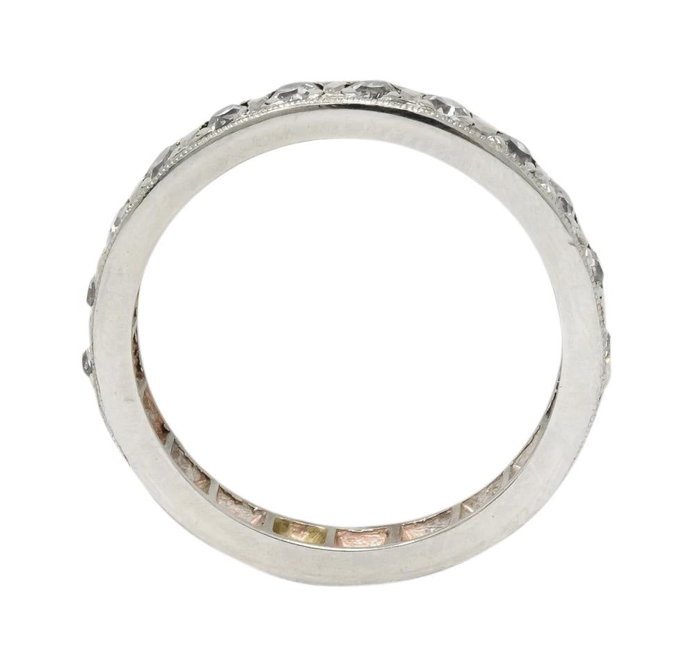 1920's Art Deco 0.38 CTW Diamond 14 Karat White Gold Orange Blossom Band Ring - Wilson's Estate Jewelry