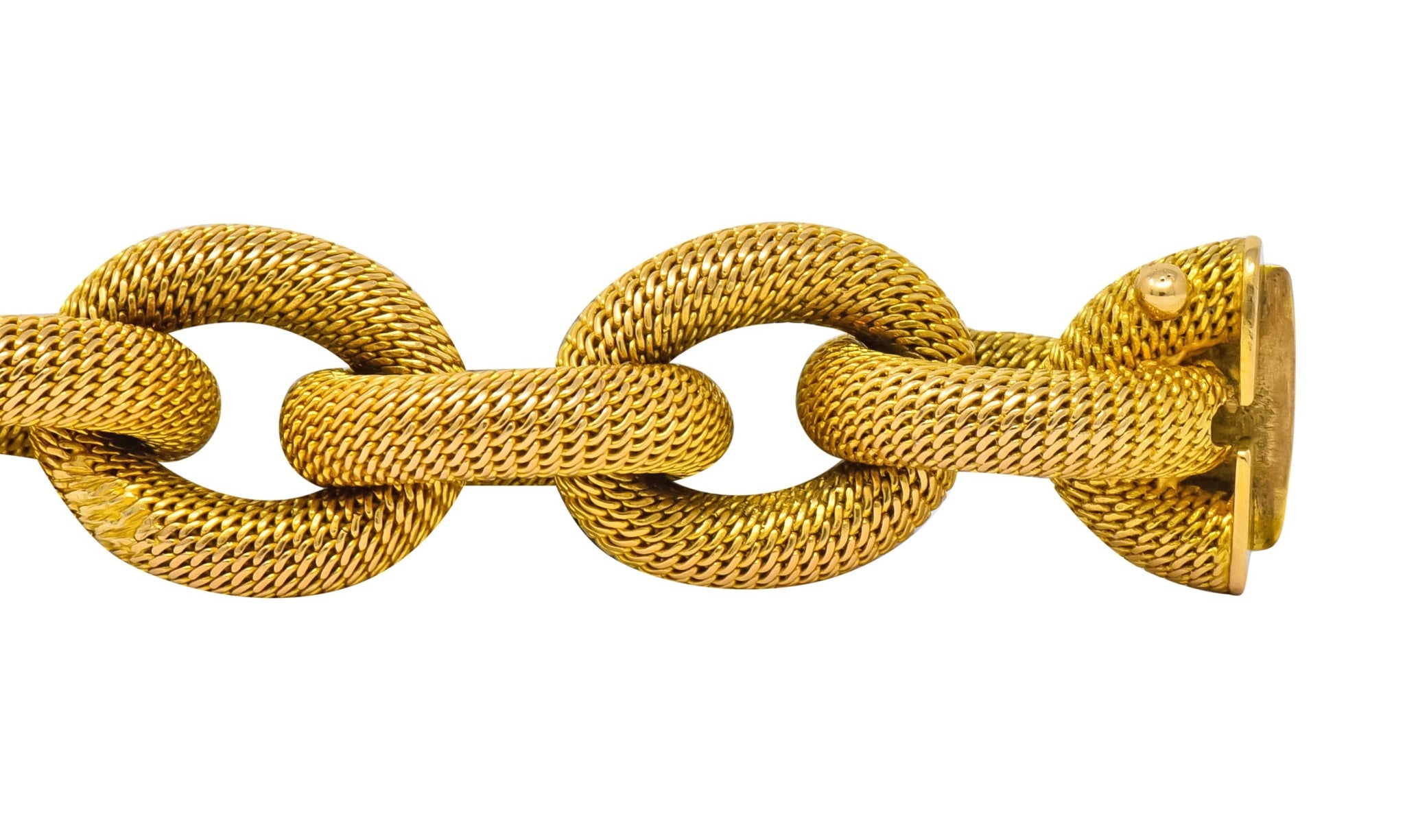 1970's Vintage Italian 18 Karat Gold Large Mesh Link Bracelet - Wilson's Estate Jewelry