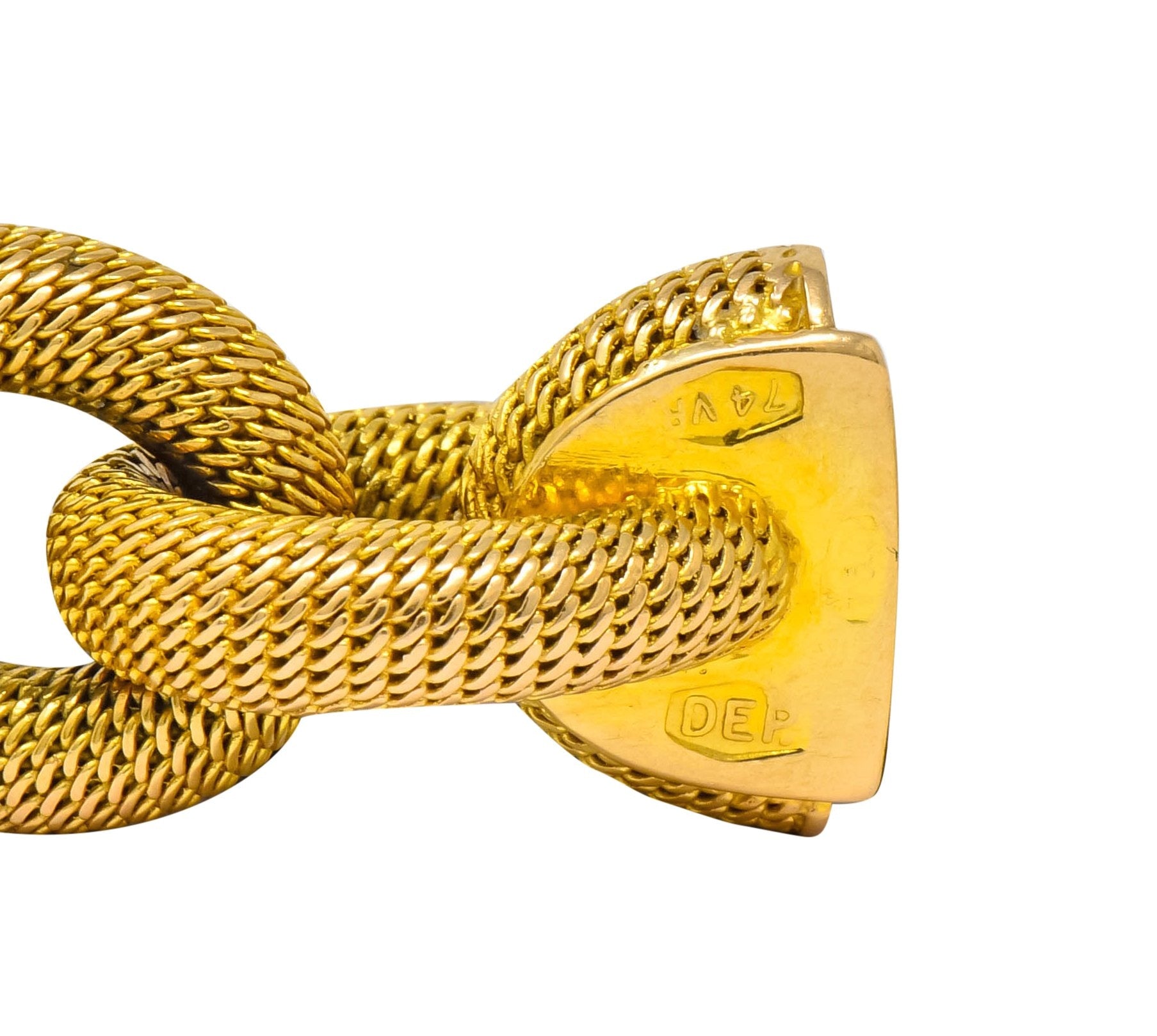 1970's Vintage Italian 18 Karat Gold Large Mesh Link Bracelet - Wilson's Estate Jewelry