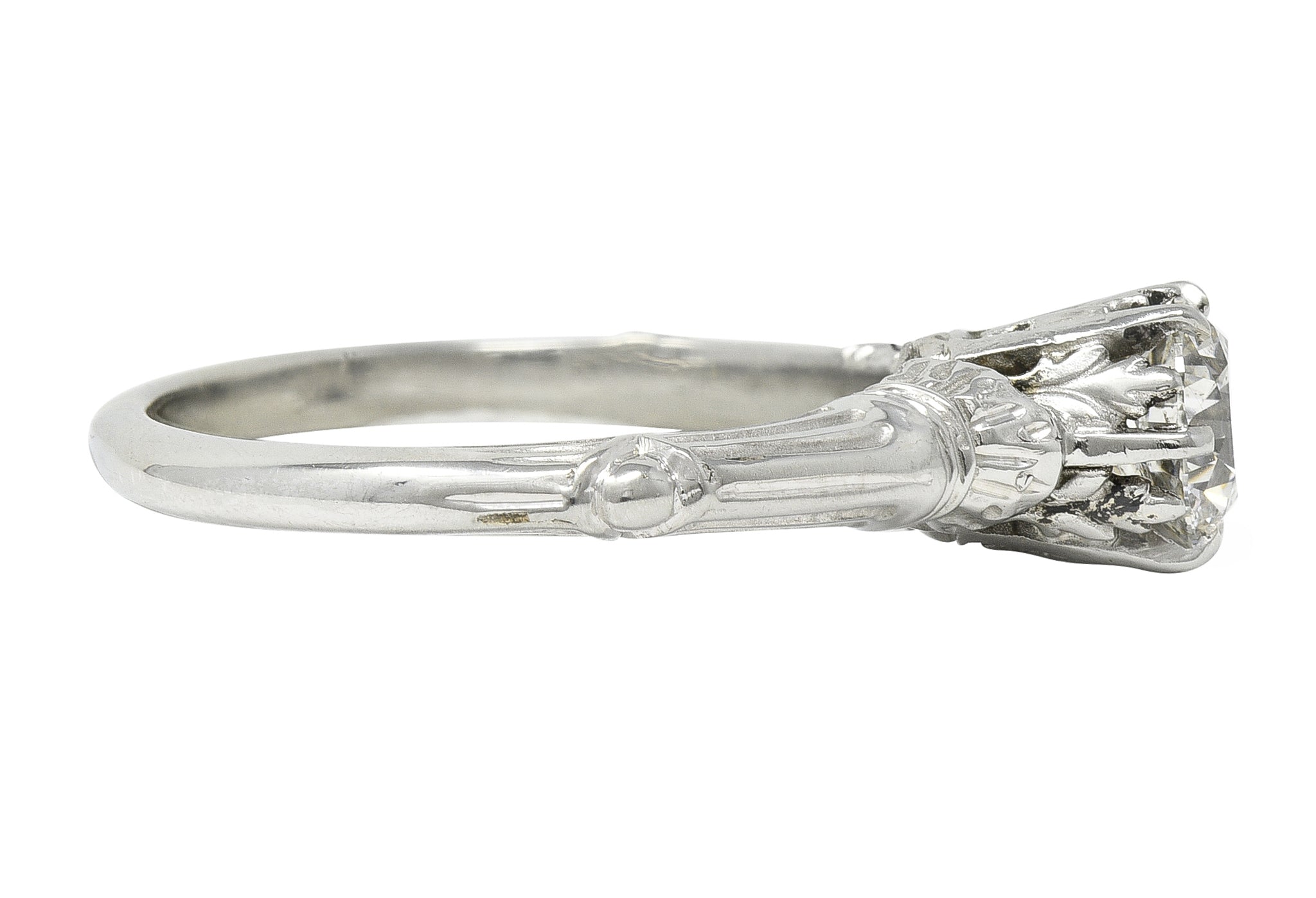 Art Deco 0.63 CTW Old European Diamond 18 Karat Gold Vintage Engagement Ring