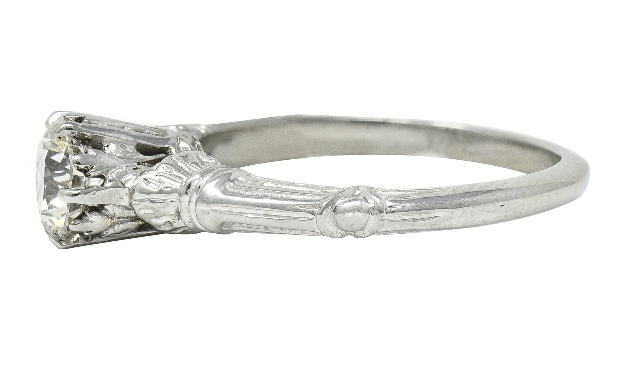 Art Deco 0.63 CTW Old European Diamond 18 Karat Gold Vintage Engagement Ring