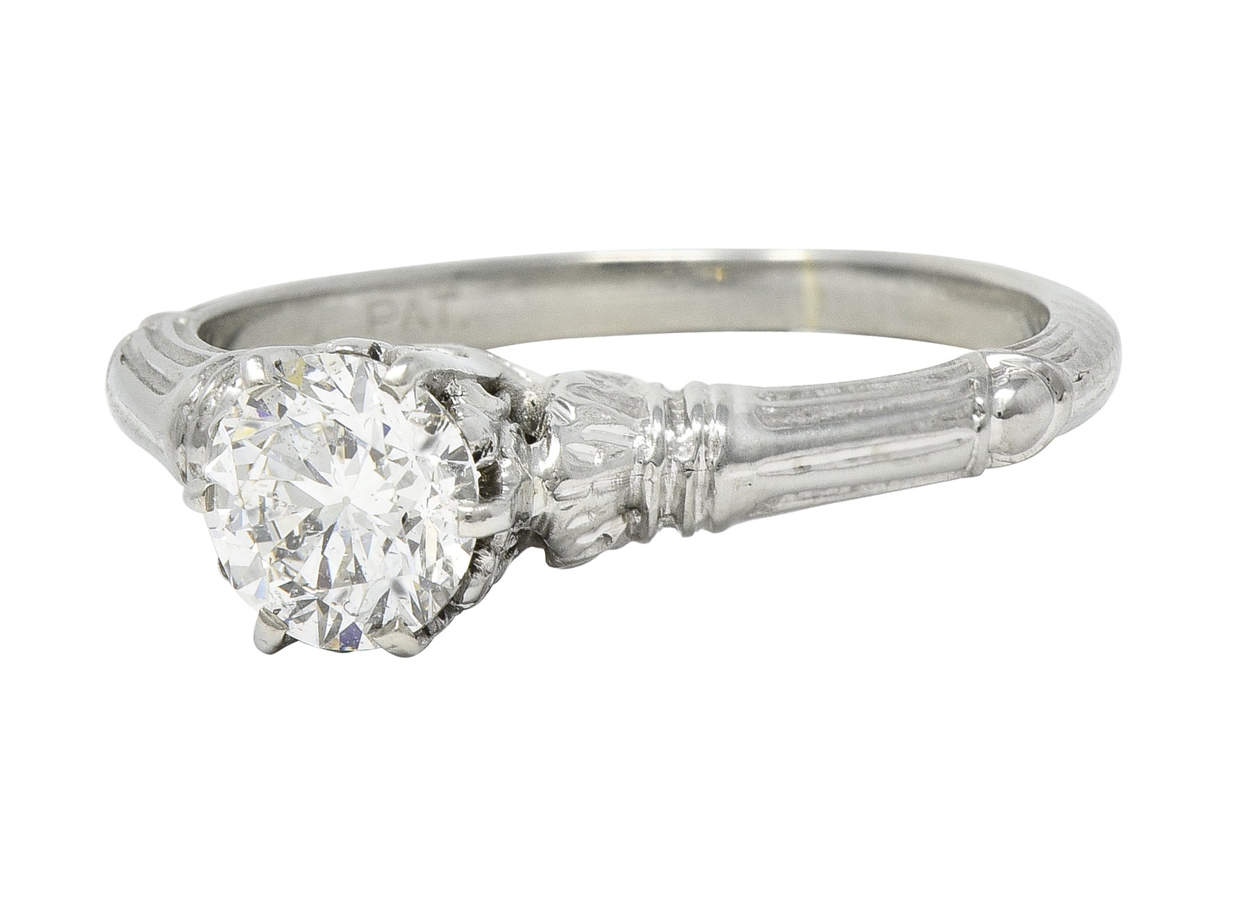Art Deco 0.63 CTW Old European Diamond 18 Karat Gold Vintage Engagement Ring