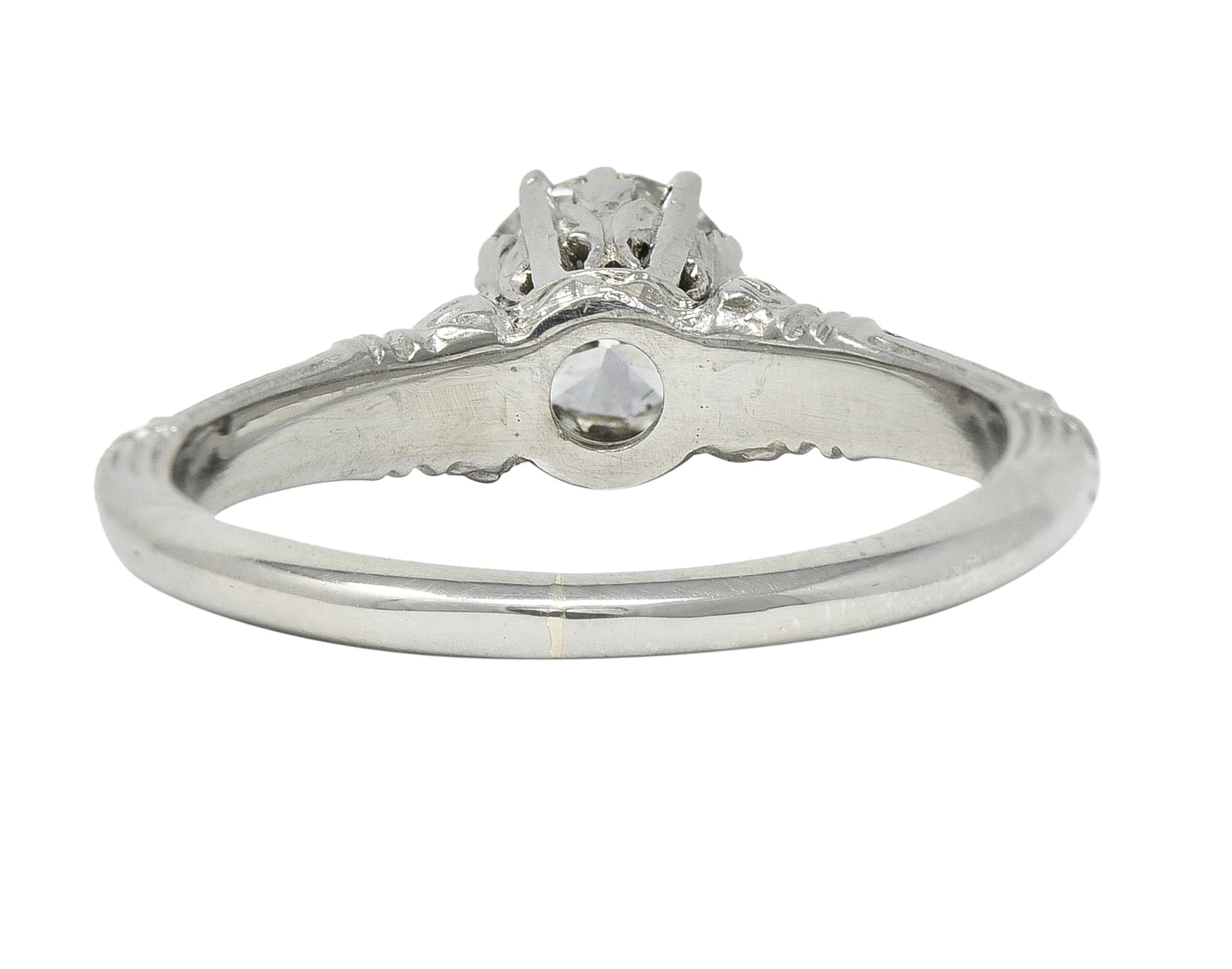 Art Deco 0.63 CTW Old European Diamond 18 Karat Gold Vintage Engagement Ring