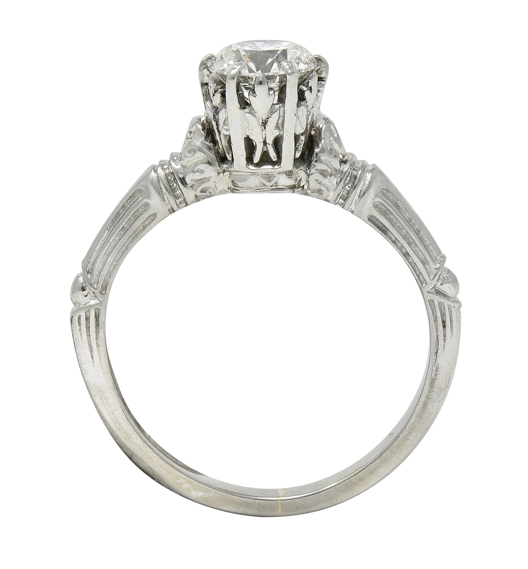 Art Deco 0.63 CTW Old European Diamond 18 Karat Gold Vintage Engagement Ring