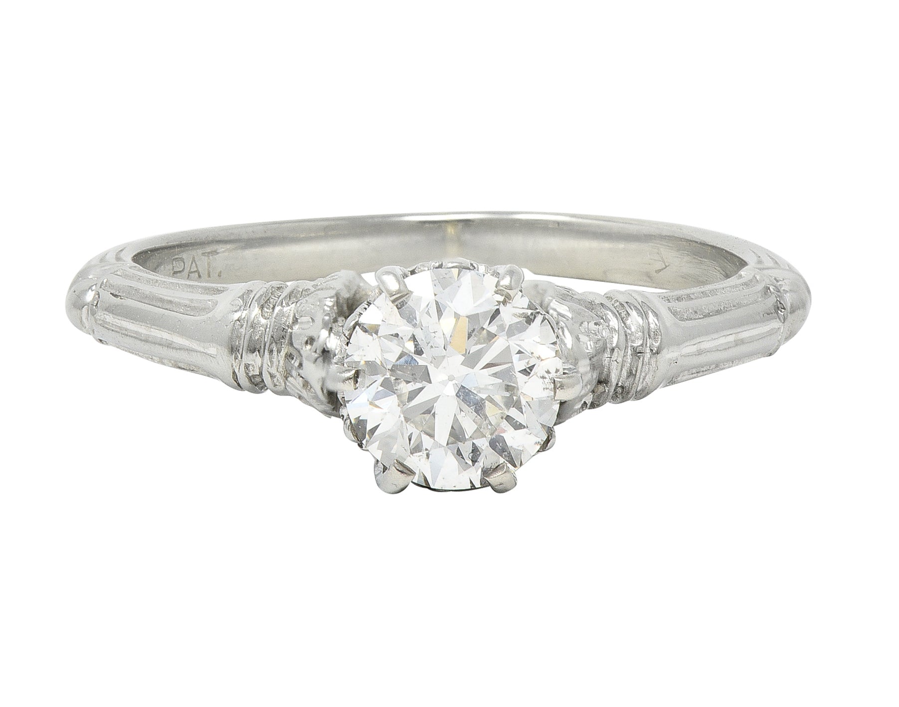 Art Deco 0.63 CTW Old European Diamond 18 Karat Gold Vintage Engagement Ring