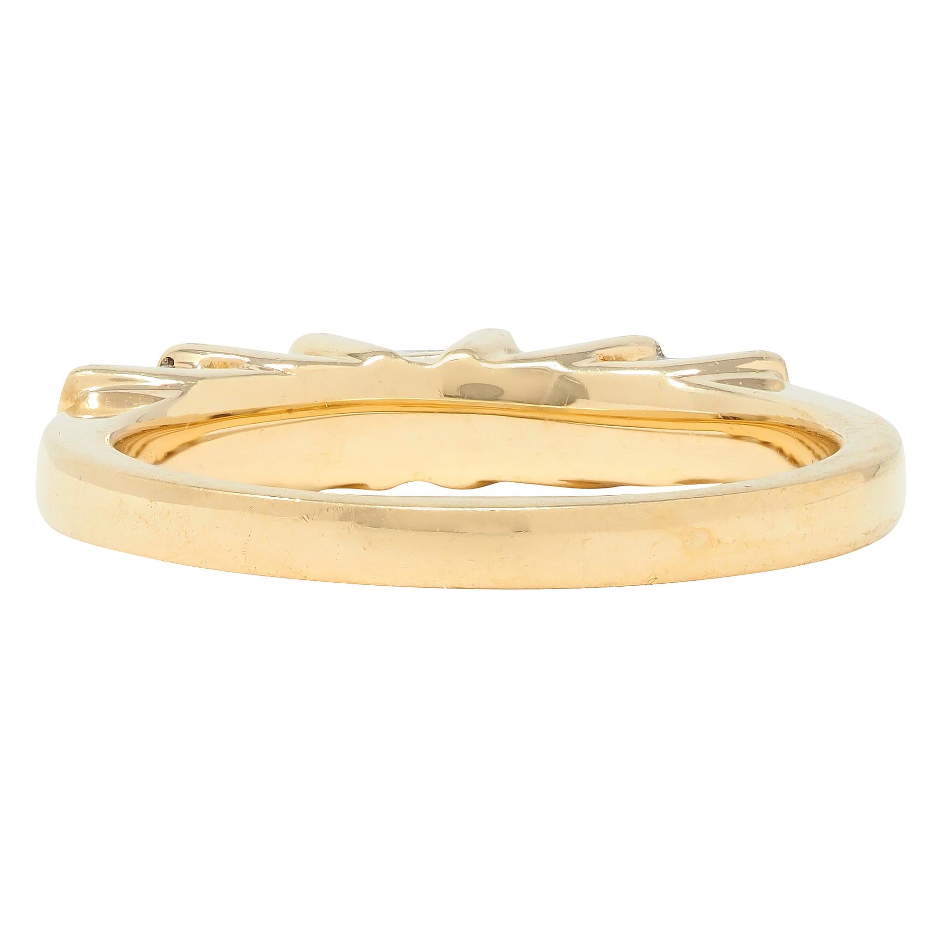Contemporary 0.50 CTW Diamond 14 Karat Yellow Gold Band Ring