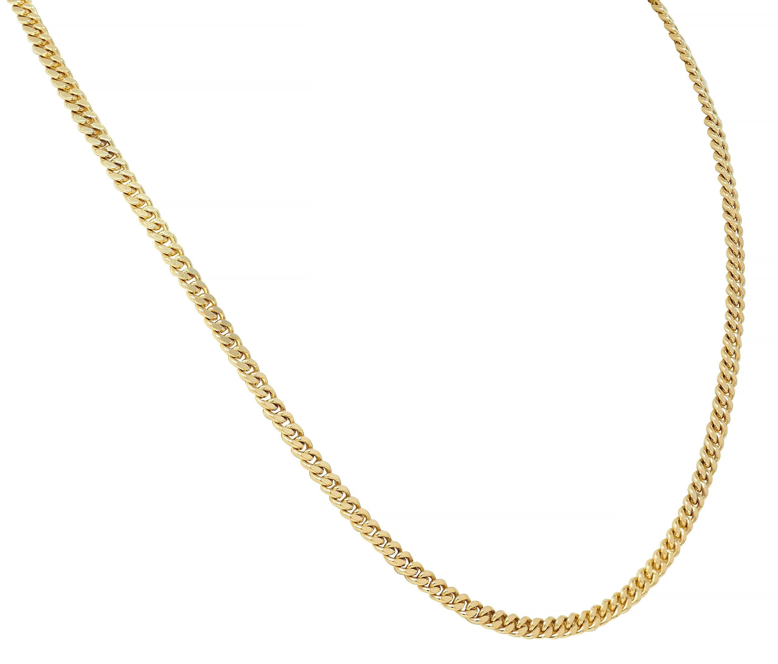 Vintage 18 Karat Yellow Gold Curb Link Chain Necklace