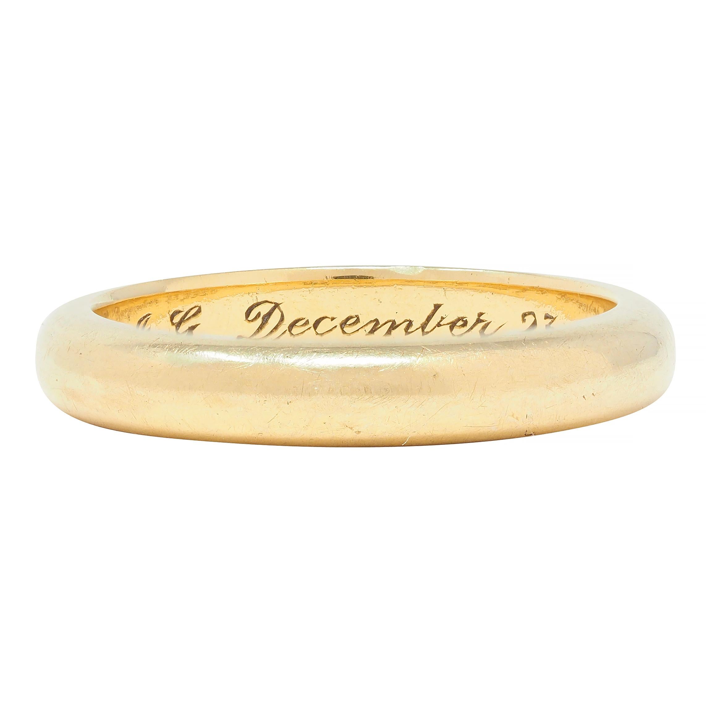 Tiffany & Co. Mid-Century 18 Karat Yellow Gold Vintage Wedding Band Ring