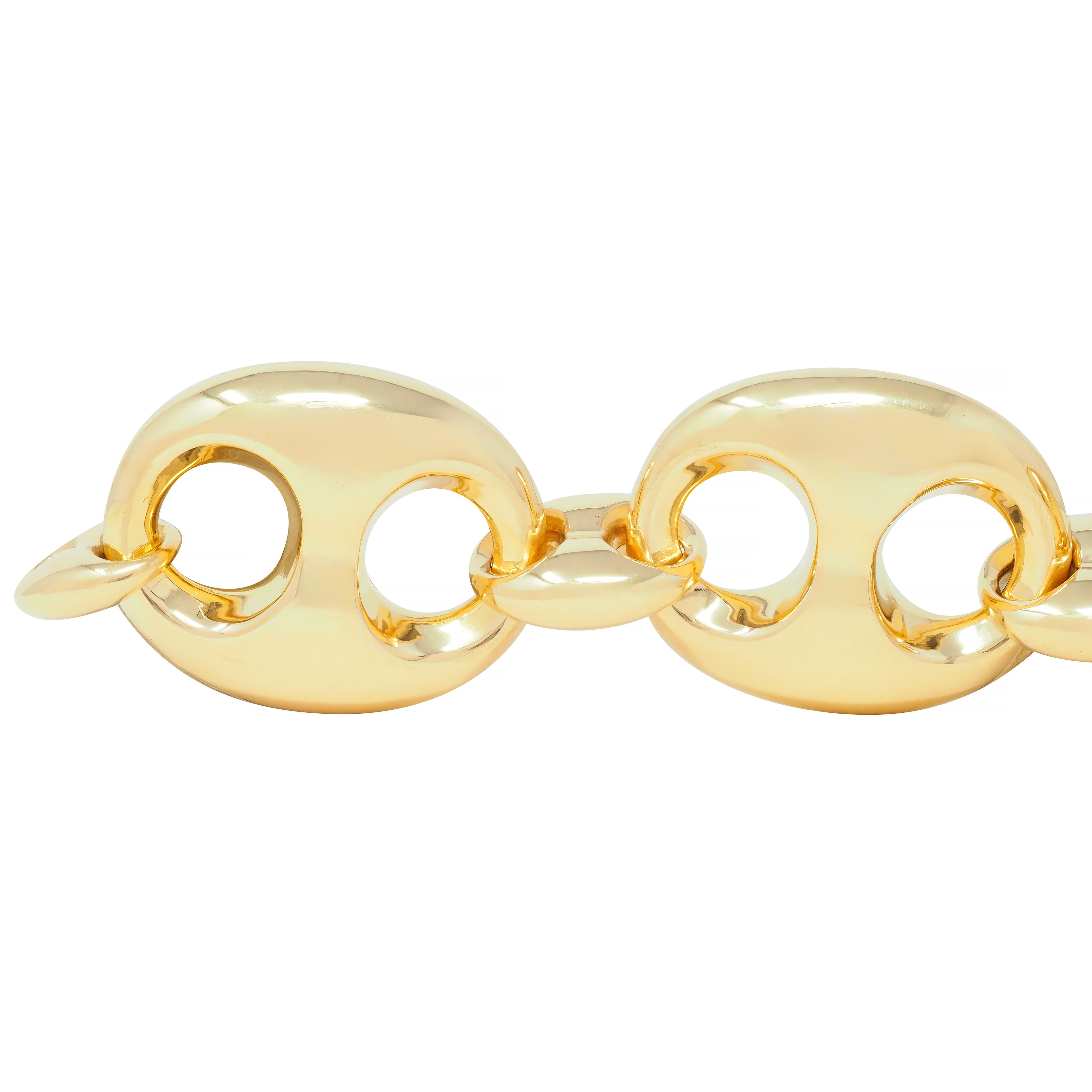 Gucci 2006 18 Karat Yellow Gold Puffed Mariner Link Bracelet