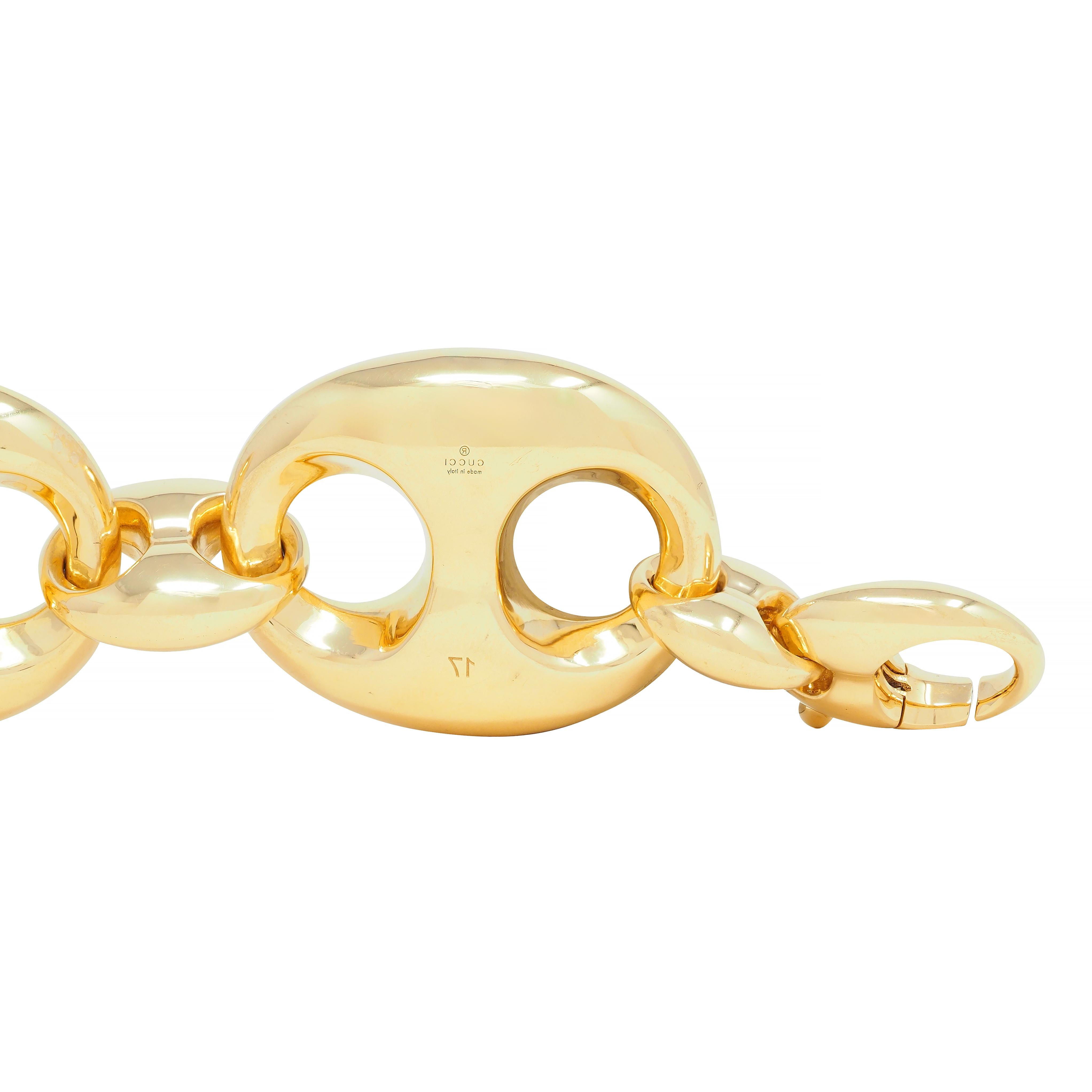 Gucci 2006 18 Karat Yellow Gold Puffed Mariner Link Bracelet