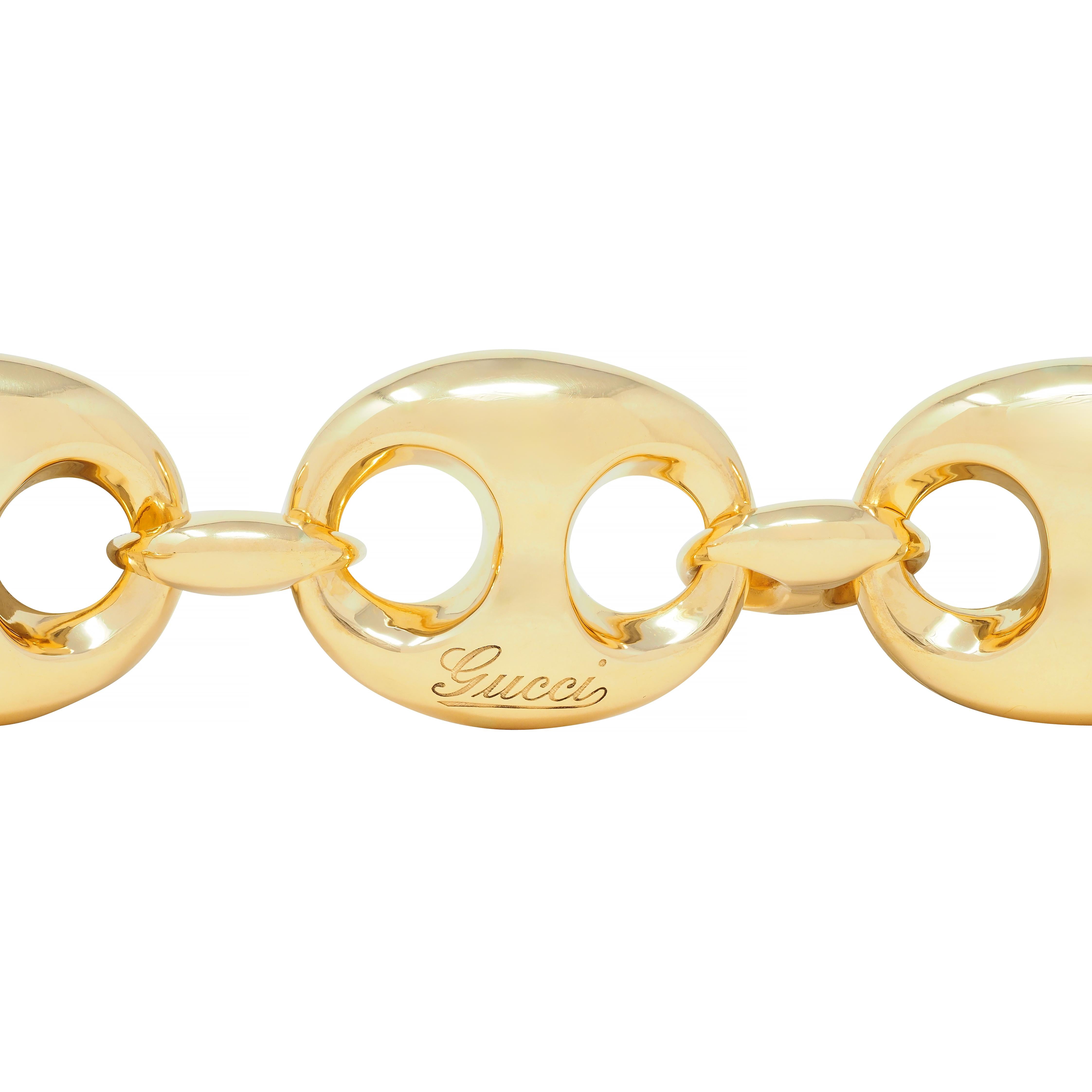 Gucci 2006 18 Karat Yellow Gold Puffed Mariner Link Bracelet