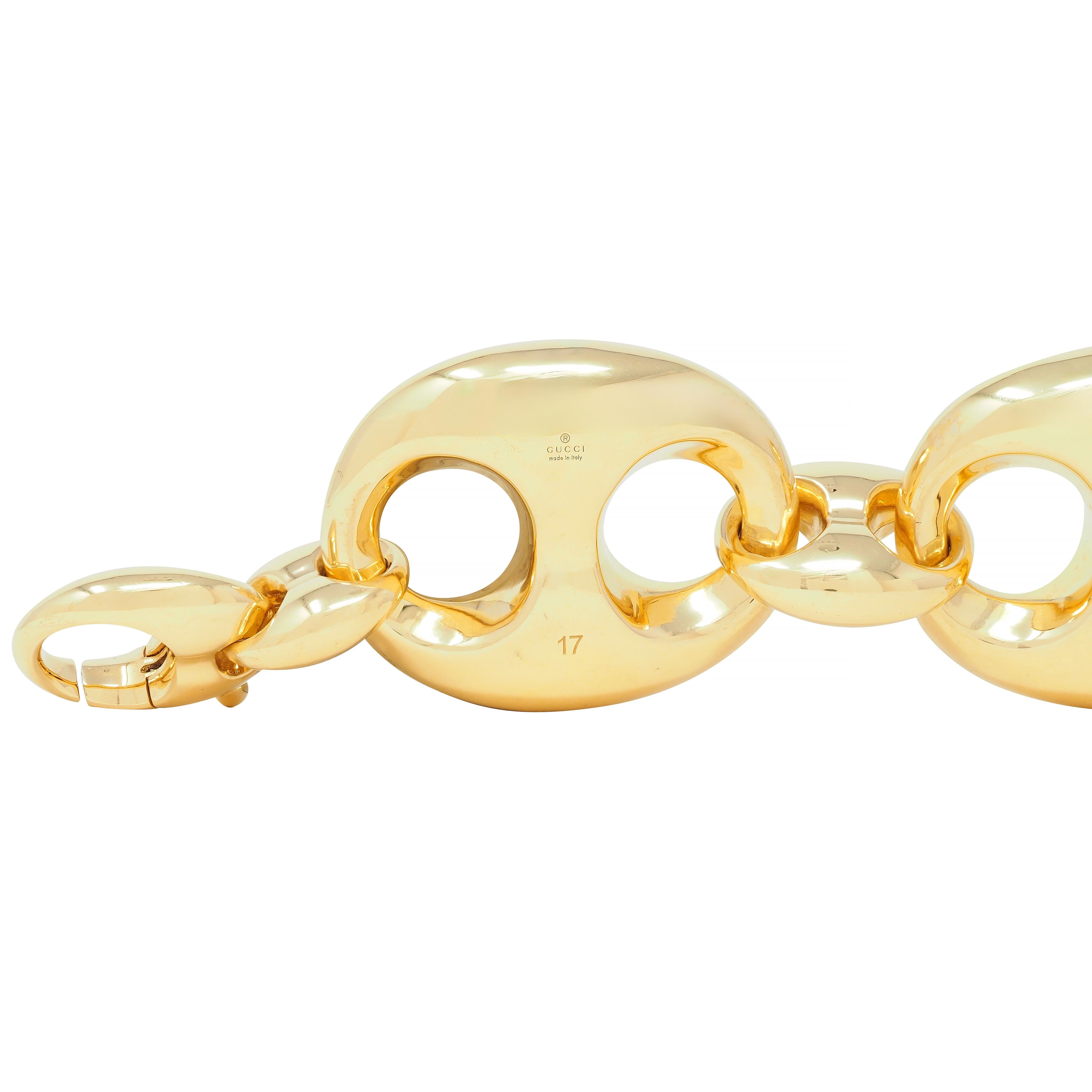 Gucci 2006 18 Karat Yellow Gold Puffed Mariner Link Bracelet
