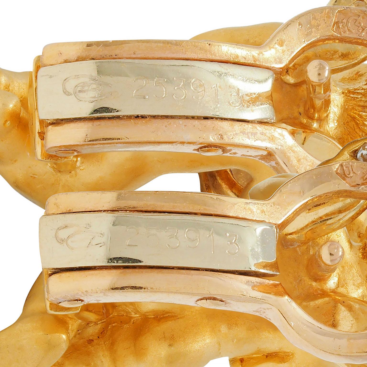 Carrera Y Carrera Diamond 18 Karat Yellow Gold Cherub Angel Earrings