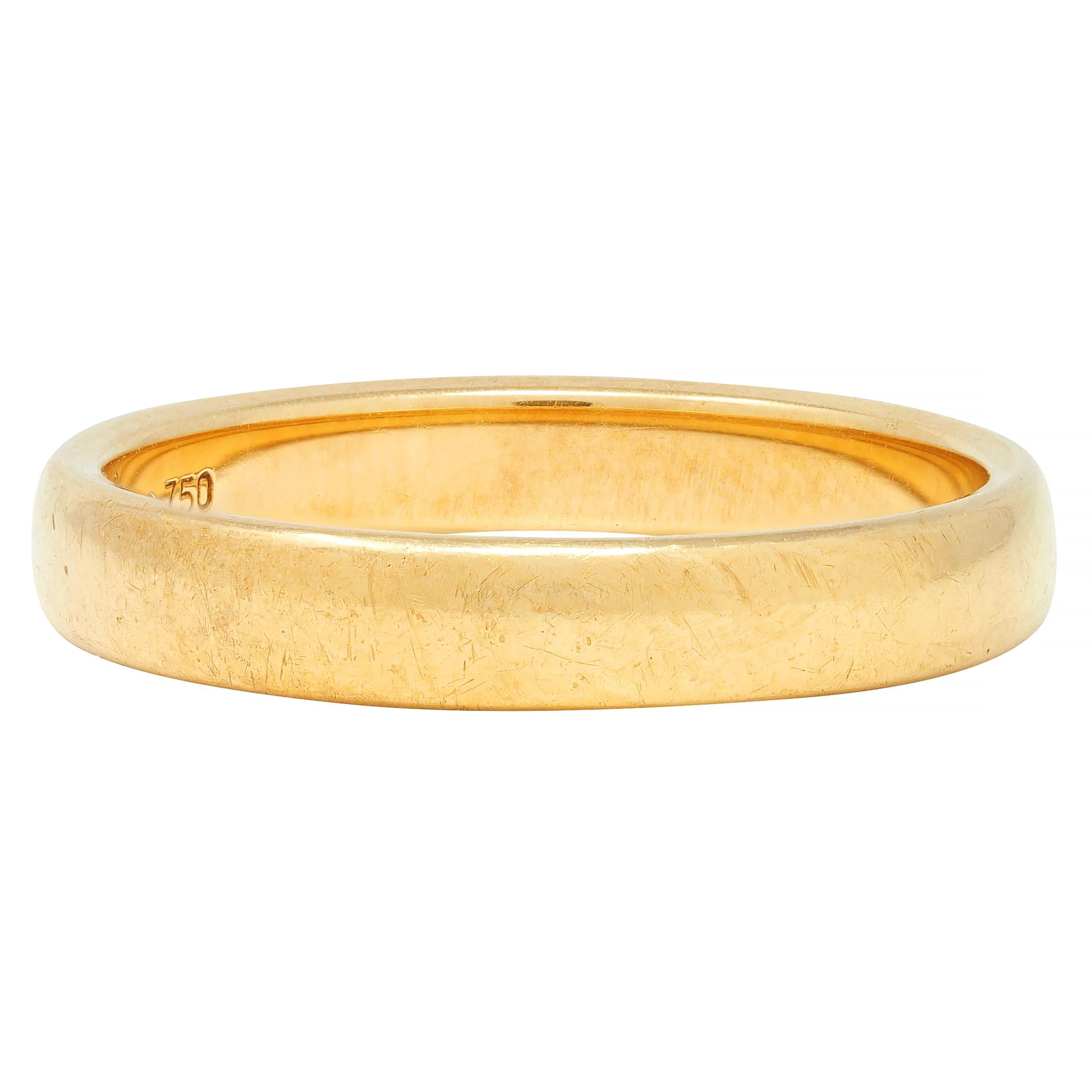 Tiffany & Co. 1999 18 Karat Yellow Gold Vintage Wedding Band Ring