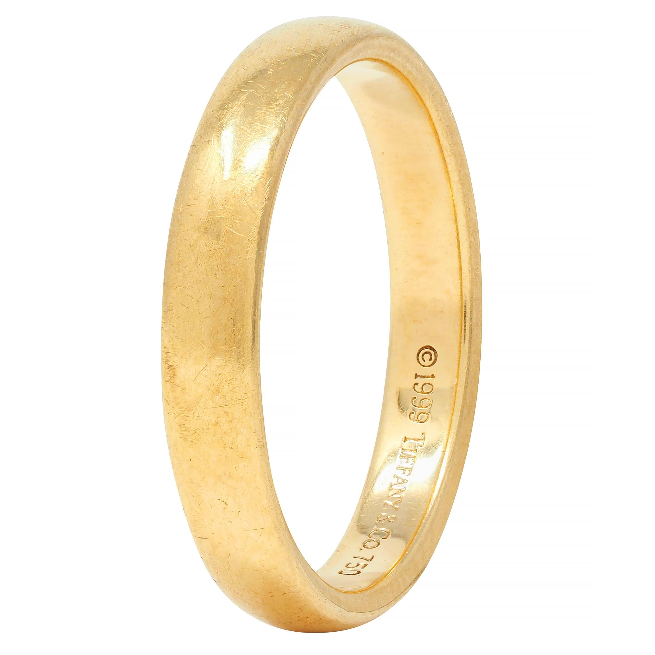 Tiffany & Co. 1999 18 Karat Yellow Gold Vintage Wedding Band Ring