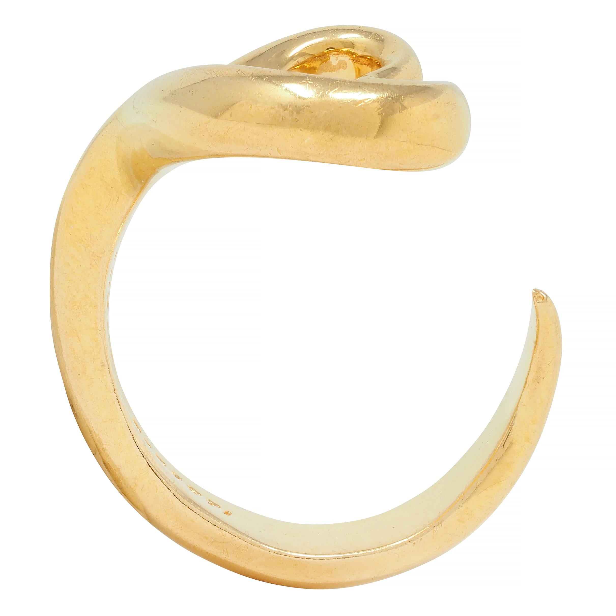 Elsa Peretti Tiffany & Co. 18 Karat Yellow Gold Open Heart Vintage Ring