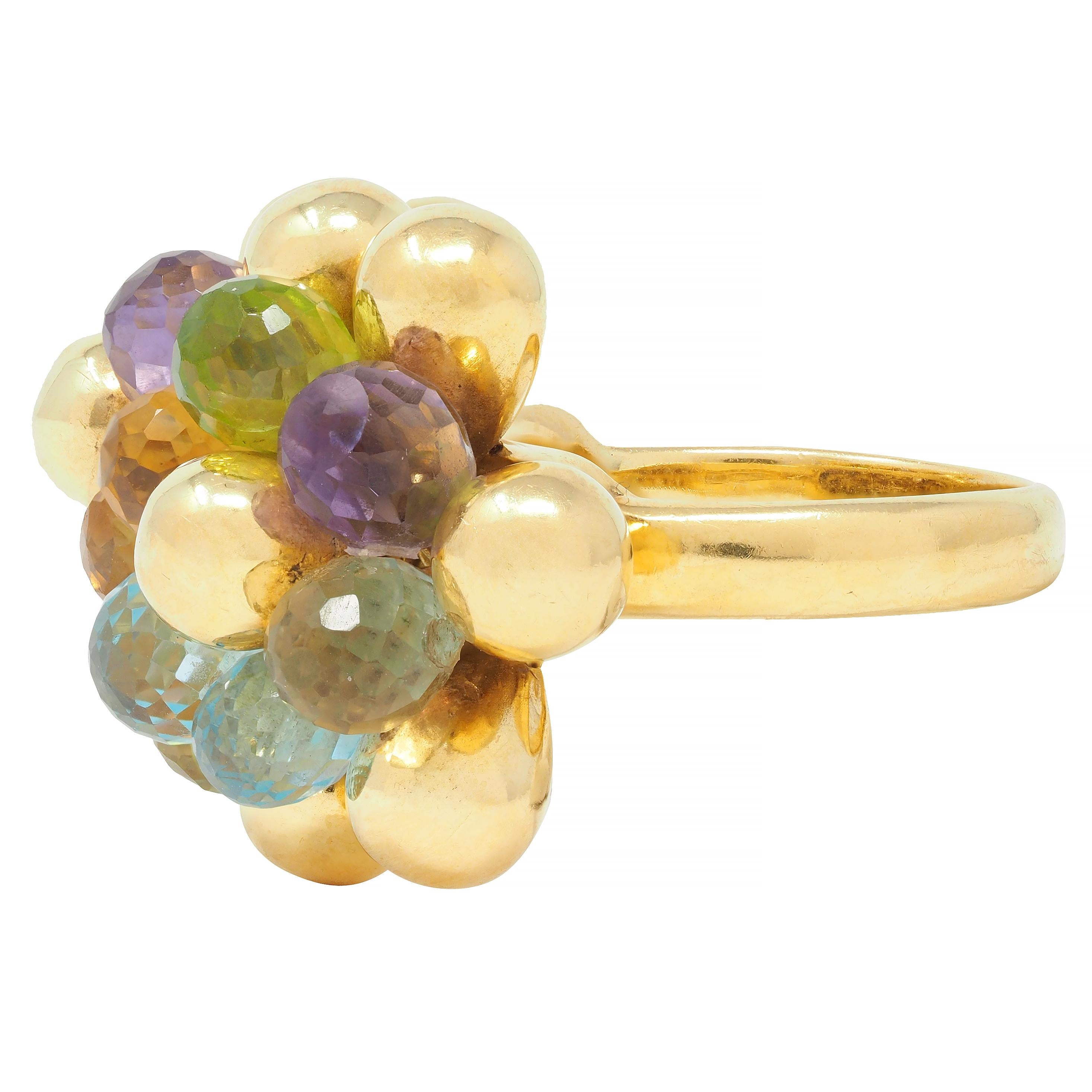 Marco Bicego Multi-Gem Topaz 18 Karat Yellow Gold Paradise Briolette Burst Ring