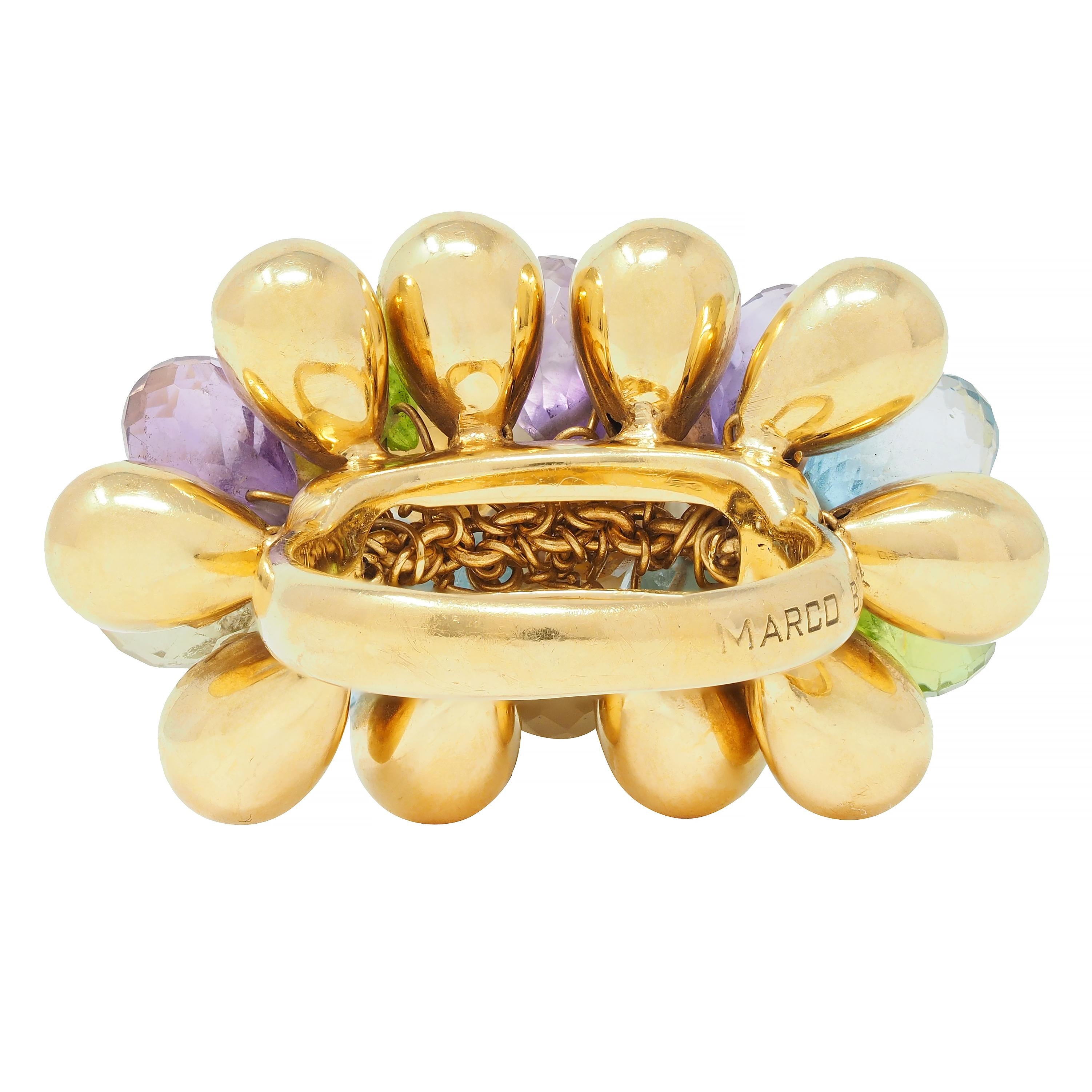 Marco Bicego Multi-Gem Topaz 18 Karat Yellow Gold Paradise Briolette Burst Ring
