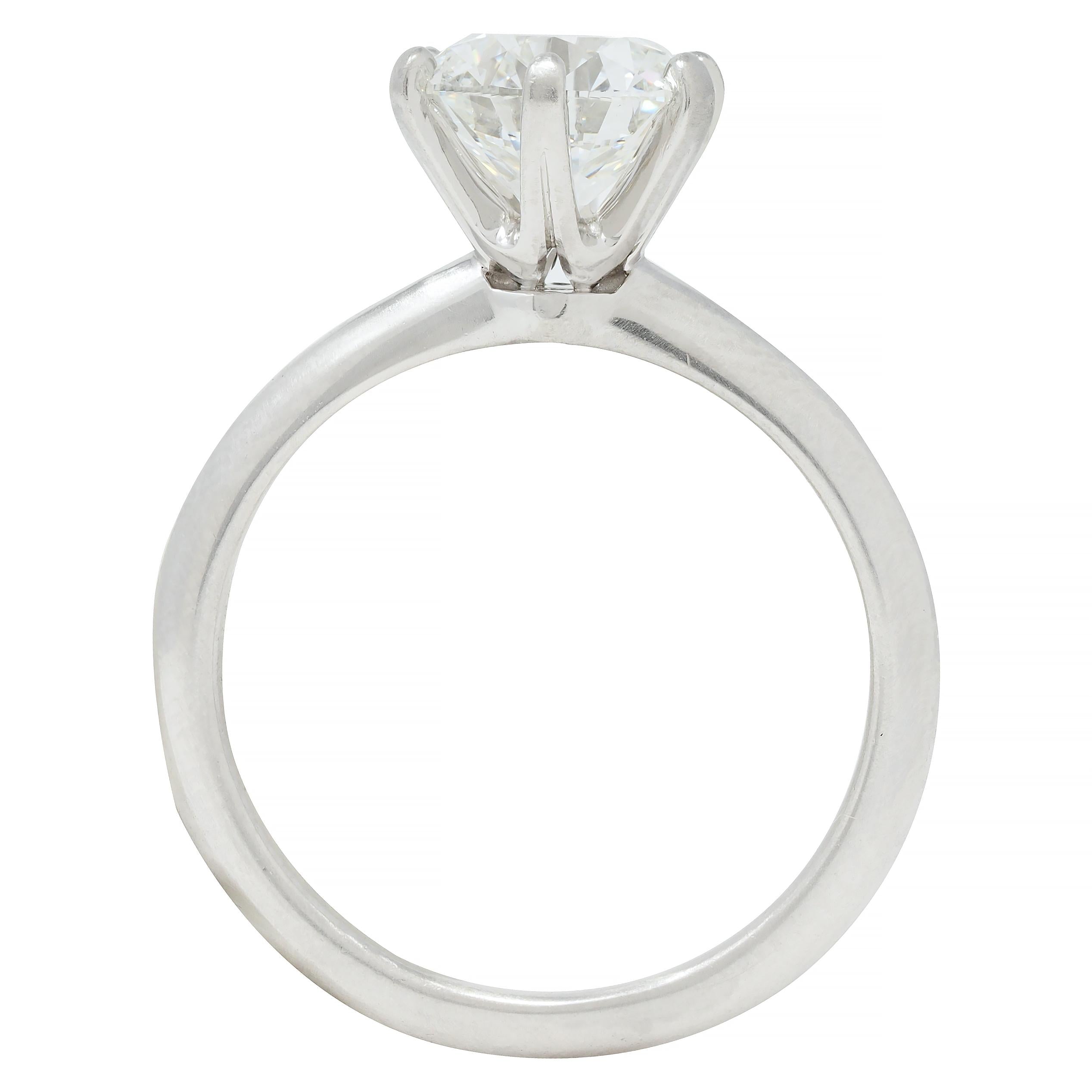 Tiffany & Co. Round Brilliant Diamond Platinum Solitaire Vintage Engagement Ring
