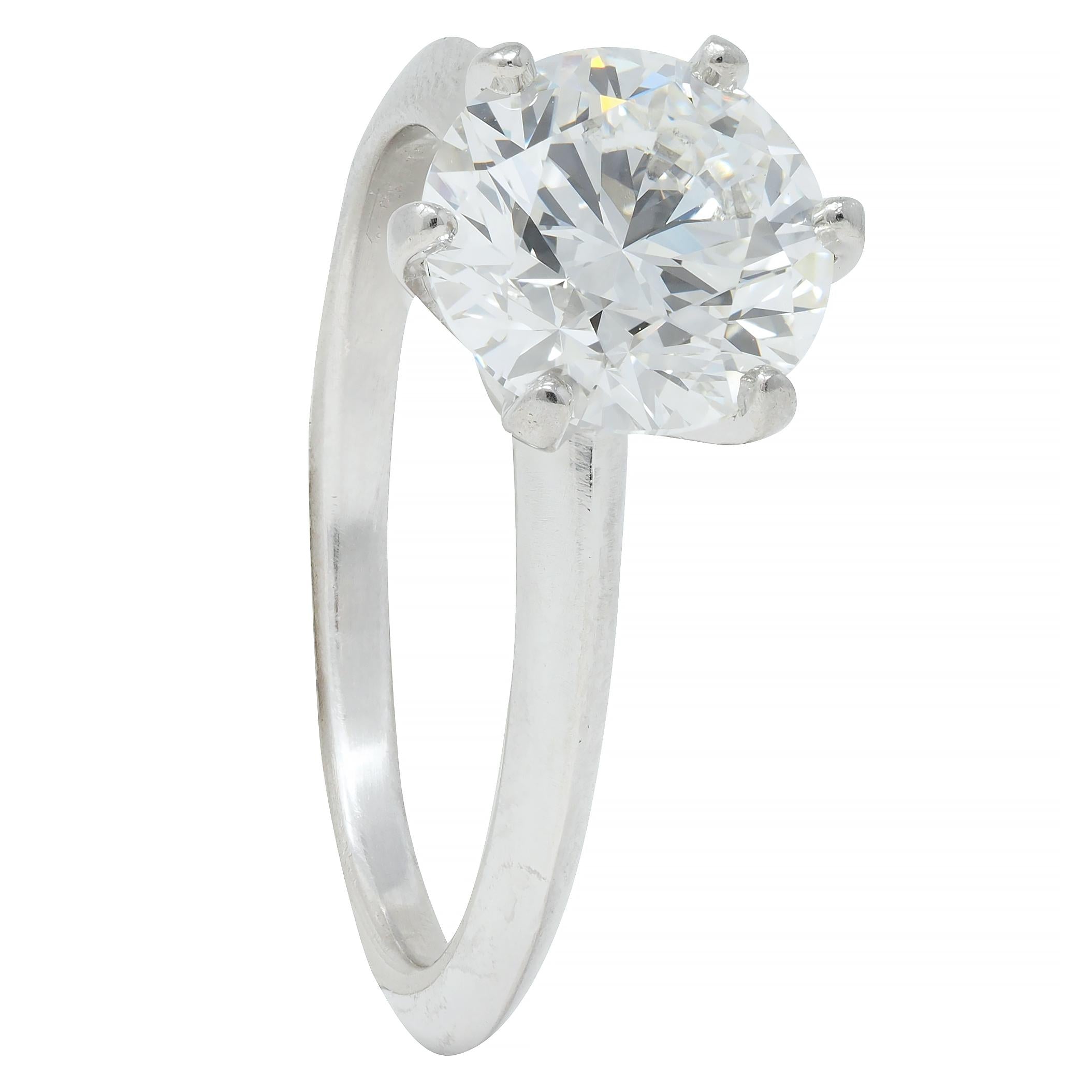 Tiffany & Co. Round Brilliant Diamond Platinum Solitaire Vintage Engagement Ring