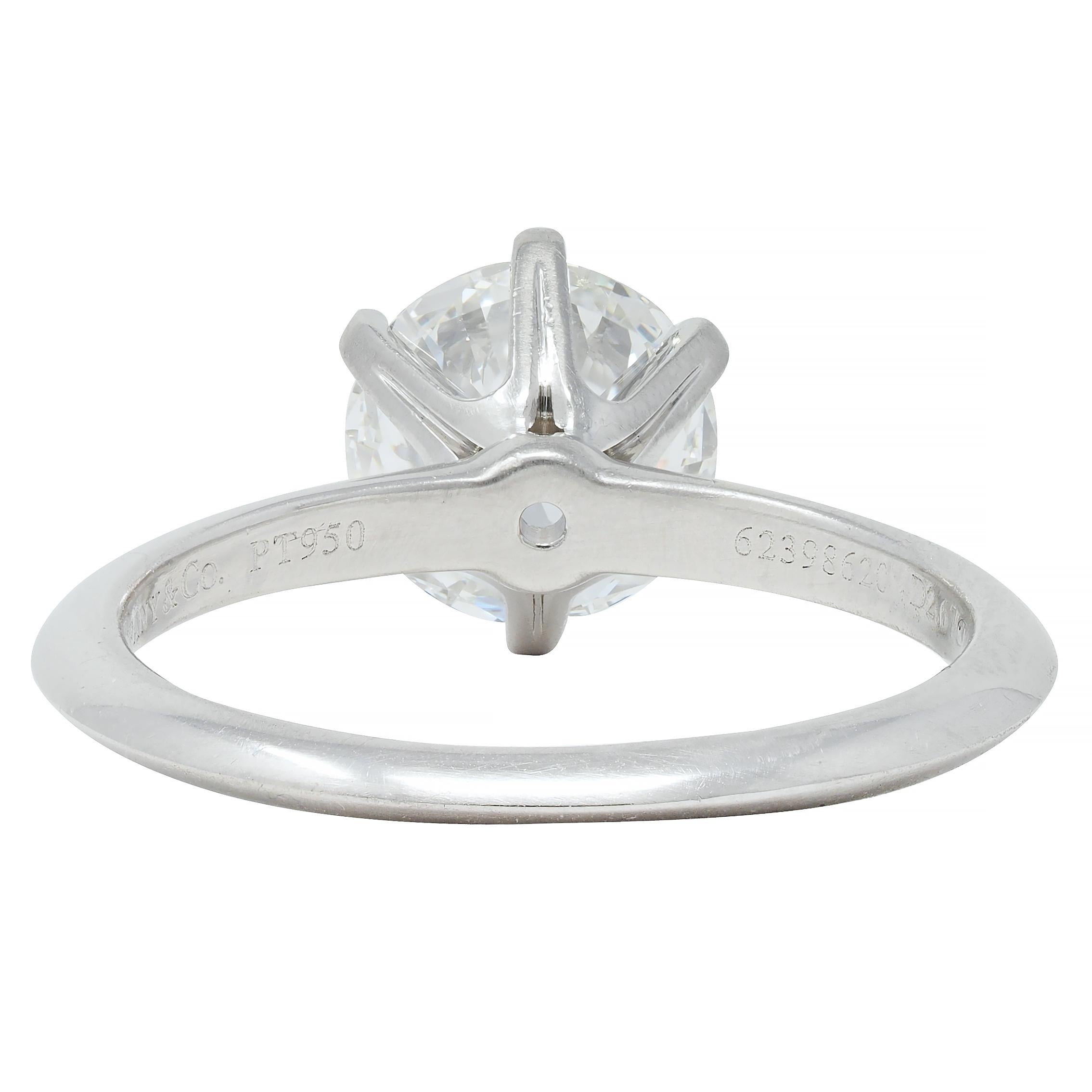 Tiffany & Co. Round Brilliant Diamond Platinum Solitaire Vintage Engagement Ring