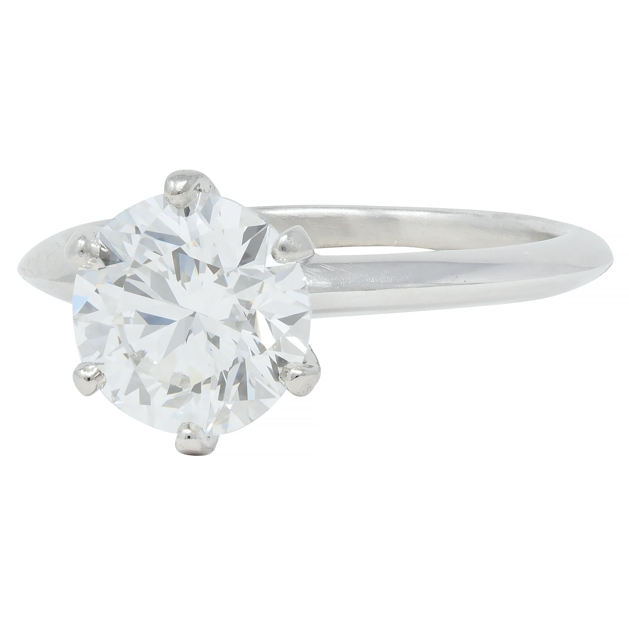 Tiffany & Co. Round Brilliant Diamond Platinum Solitaire Vintage Engagement Ring