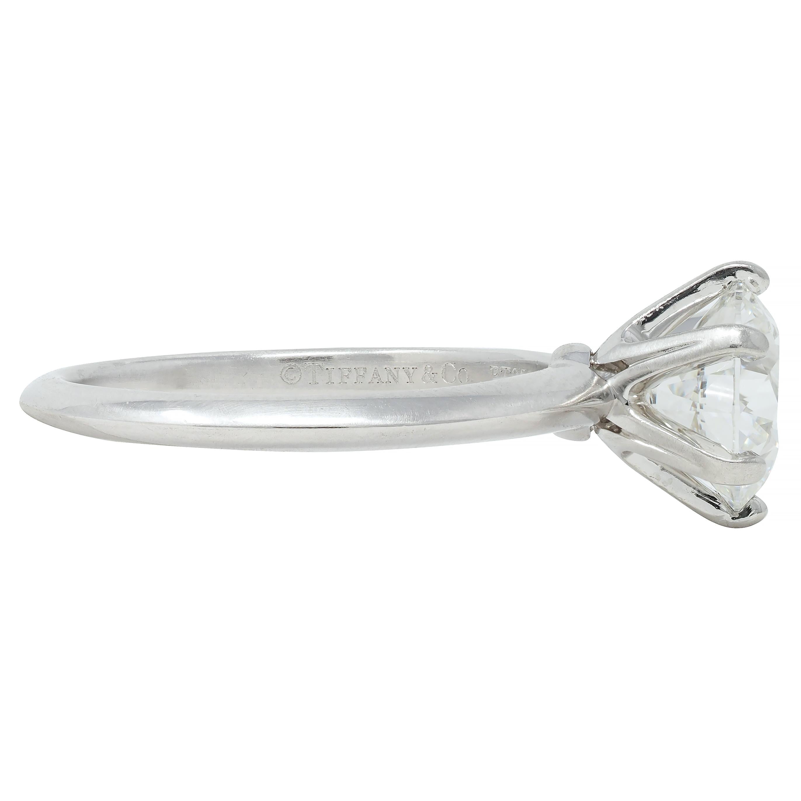 Tiffany & Co. Round Brilliant Diamond Platinum Solitaire Vintage Engagement Ring
