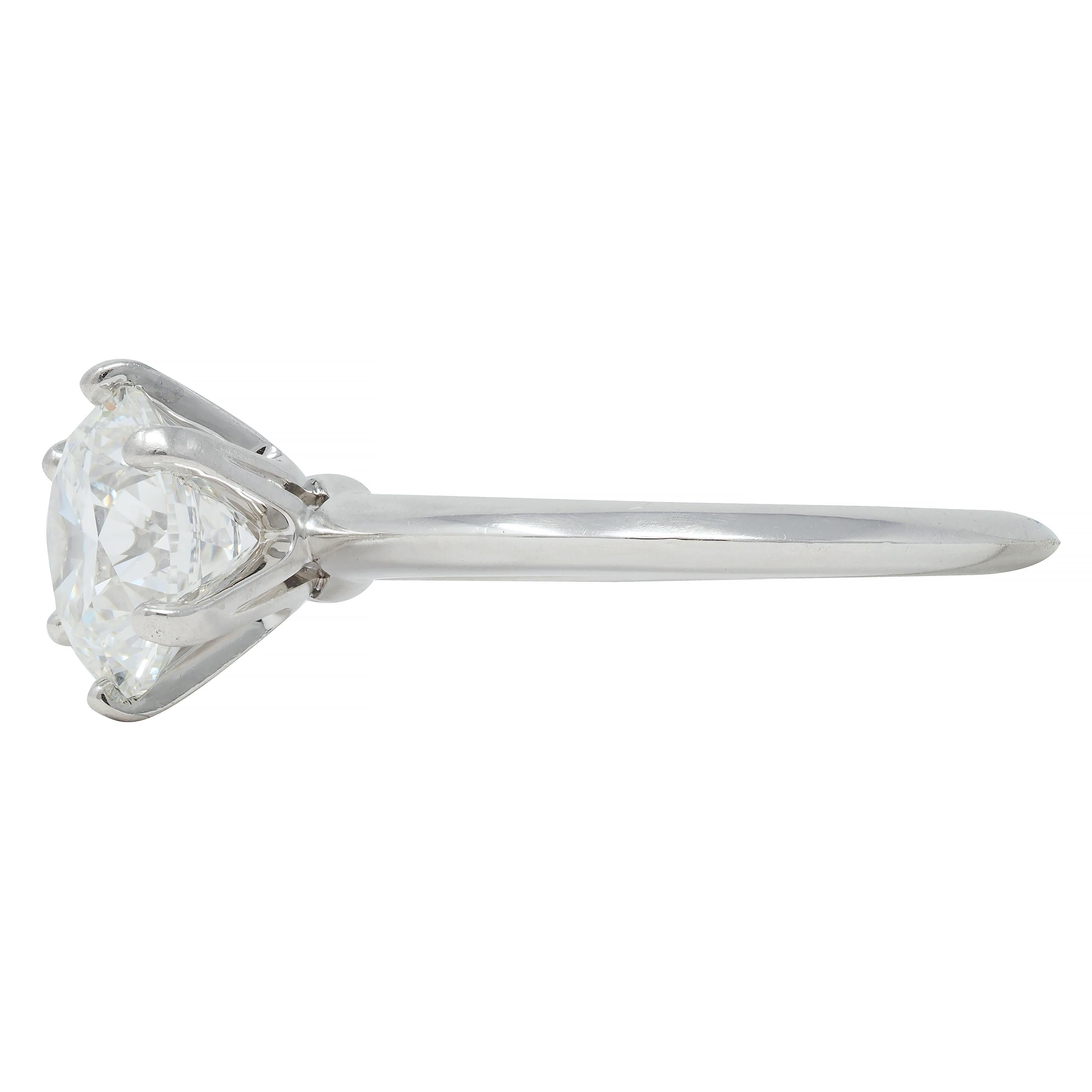 Tiffany & Co. Round Brilliant Diamond Platinum Solitaire Vintage Engagement Ring