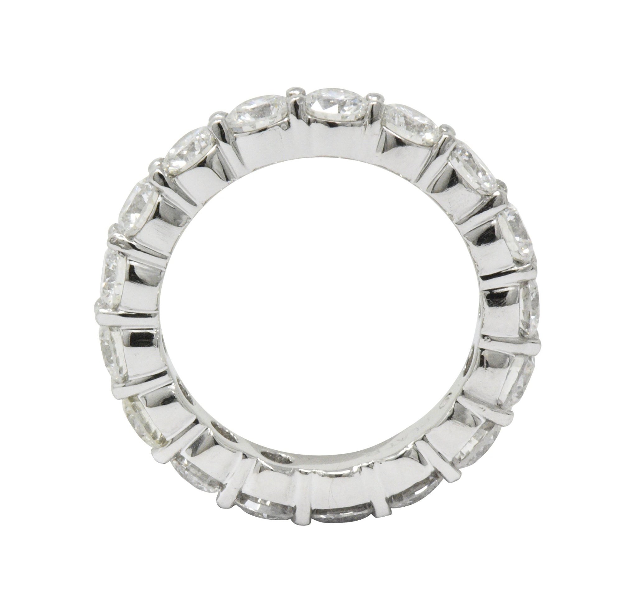 Classic 3.56 CTW Diamond Platinum Eternity Stacking Band Ring Wilson's Estate Jewelry