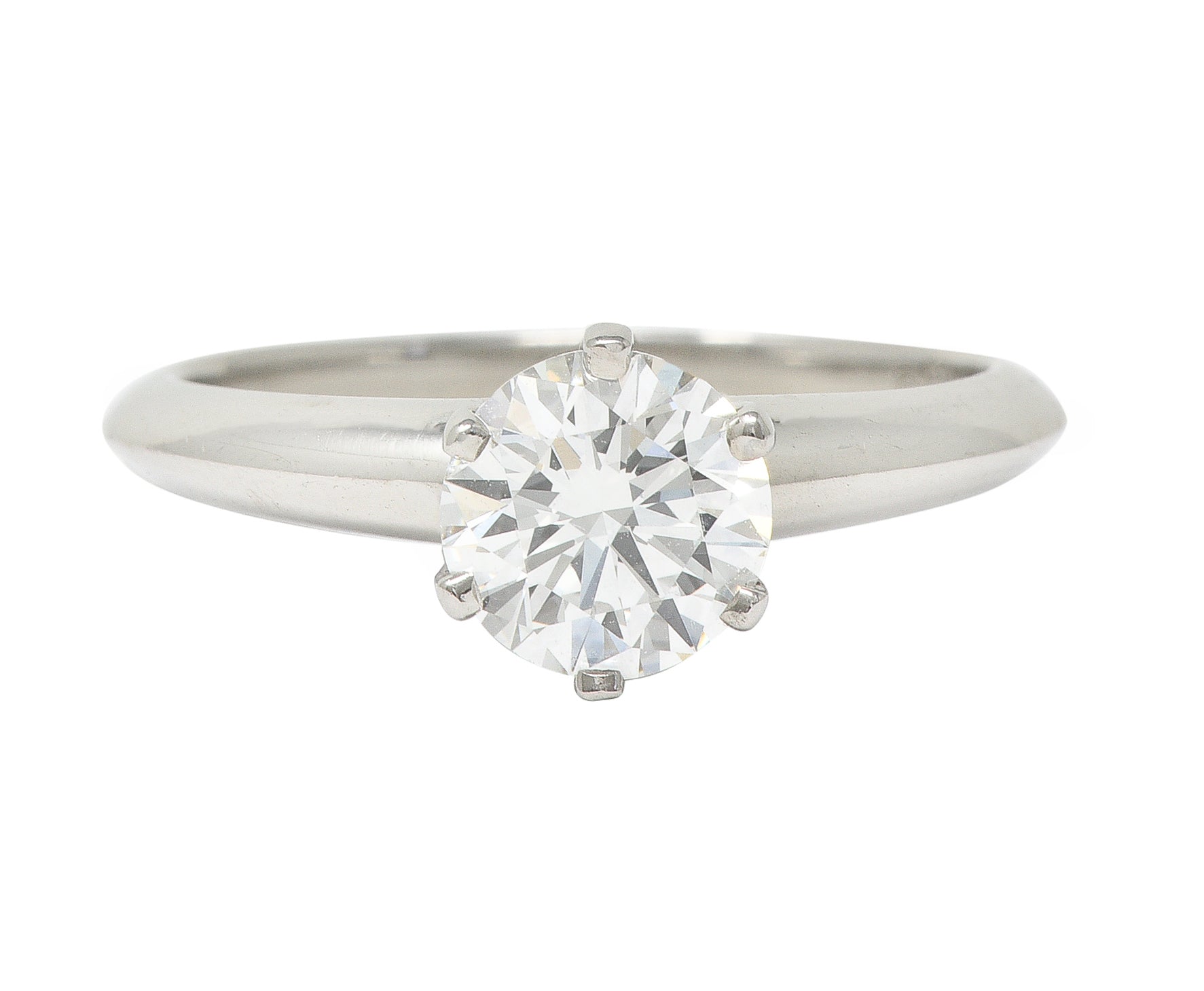 Tiffany & Co. Contemporary 0.90 CTW Diamond Platinum Engagement Ring GIA Wilson's Estate Jewelry