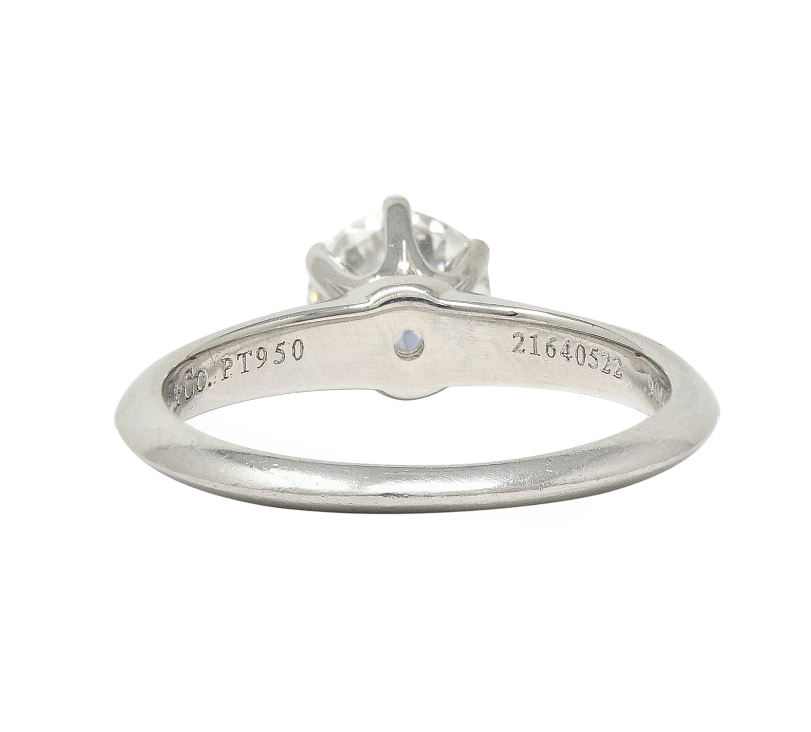 Tiffany & Co. Contemporary 0.90 CTW Diamond Platinum Engagement Ring GIA Wilson's Estate Jewelry