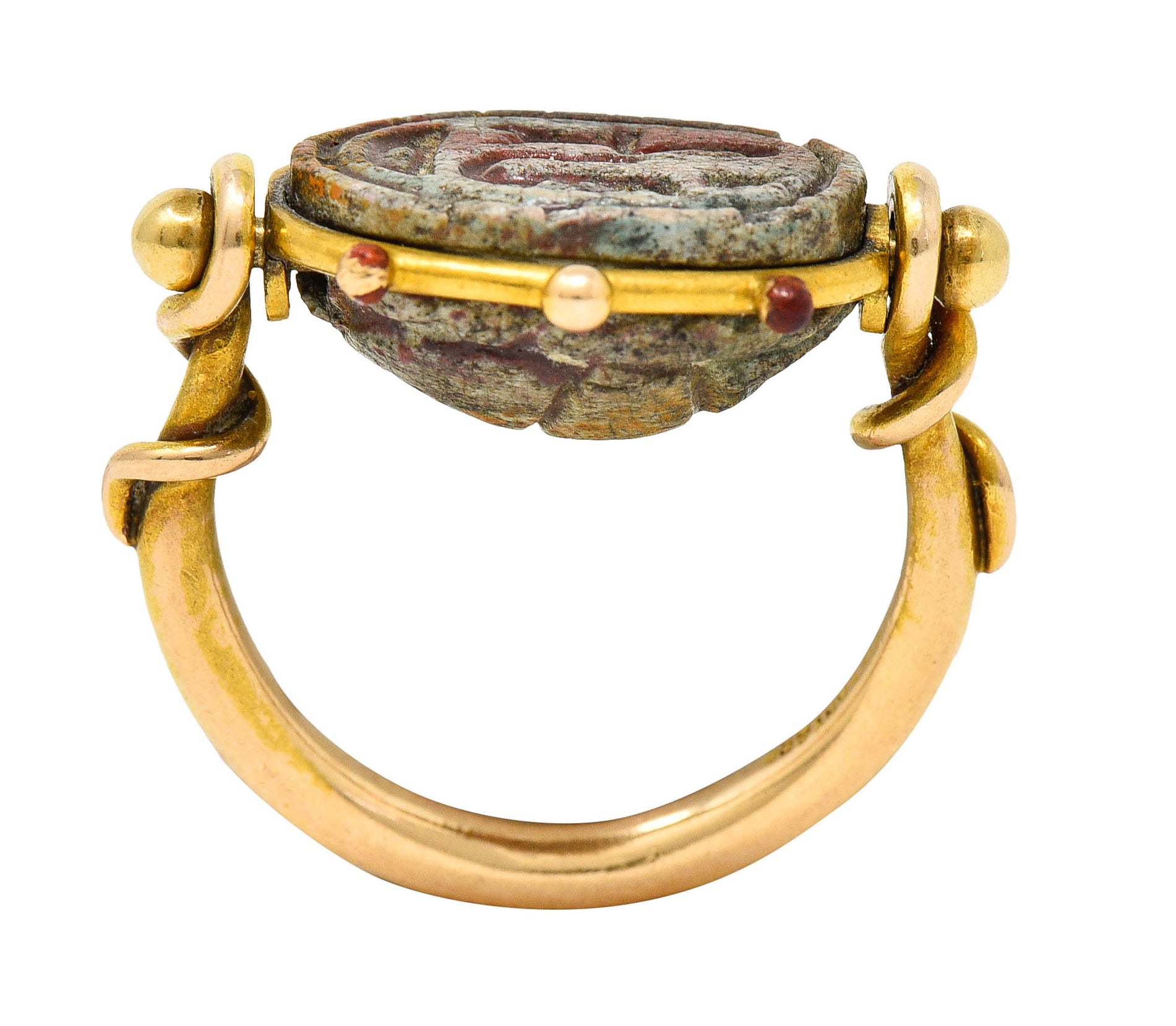 Tiffany & Co. Hardstone Scarab Antique 18 Karat Gold Egyptian Revival RingRing - Wilson's Estate Jewelry