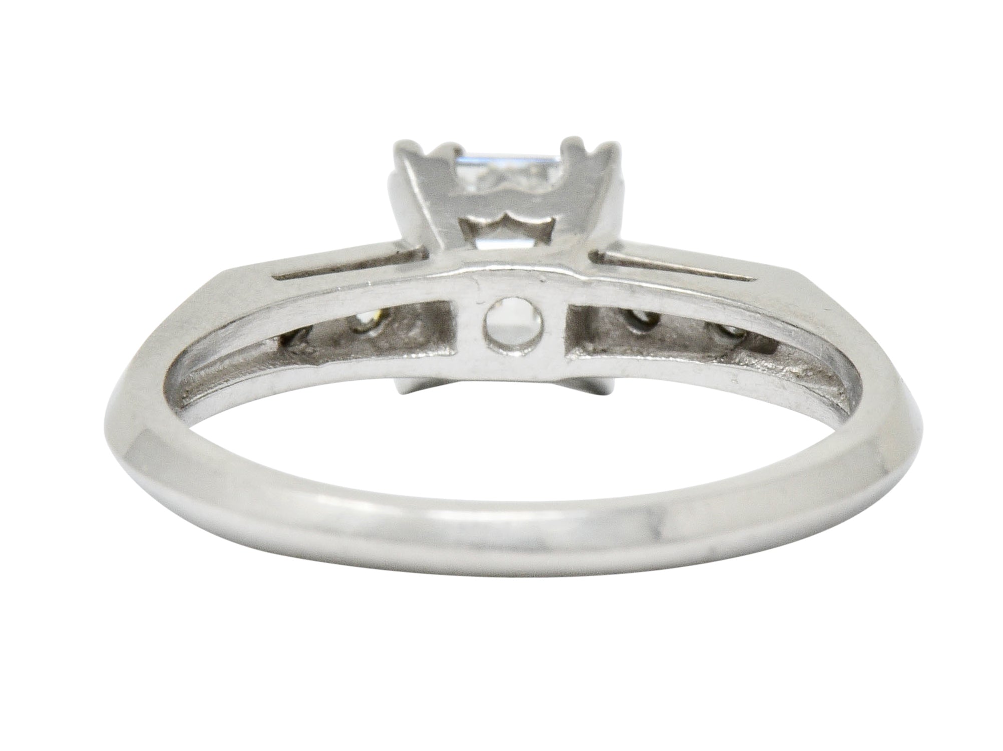 Art Deco 0.96 CTW Asscher Cut Diamond Platinum Engagement Ring GIARing - Wilson's Estate Jewelry